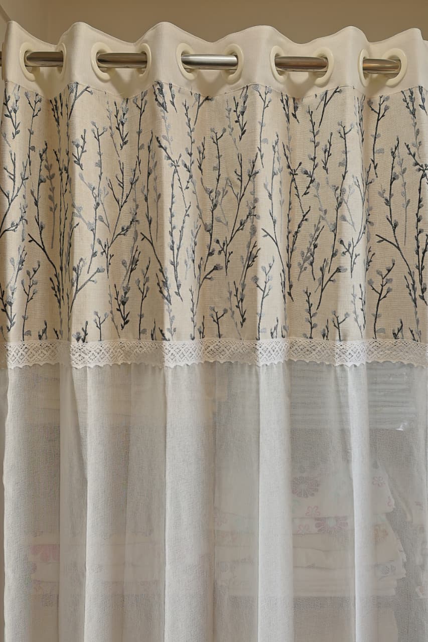 Curtains:Premium embroidered sheer curtains