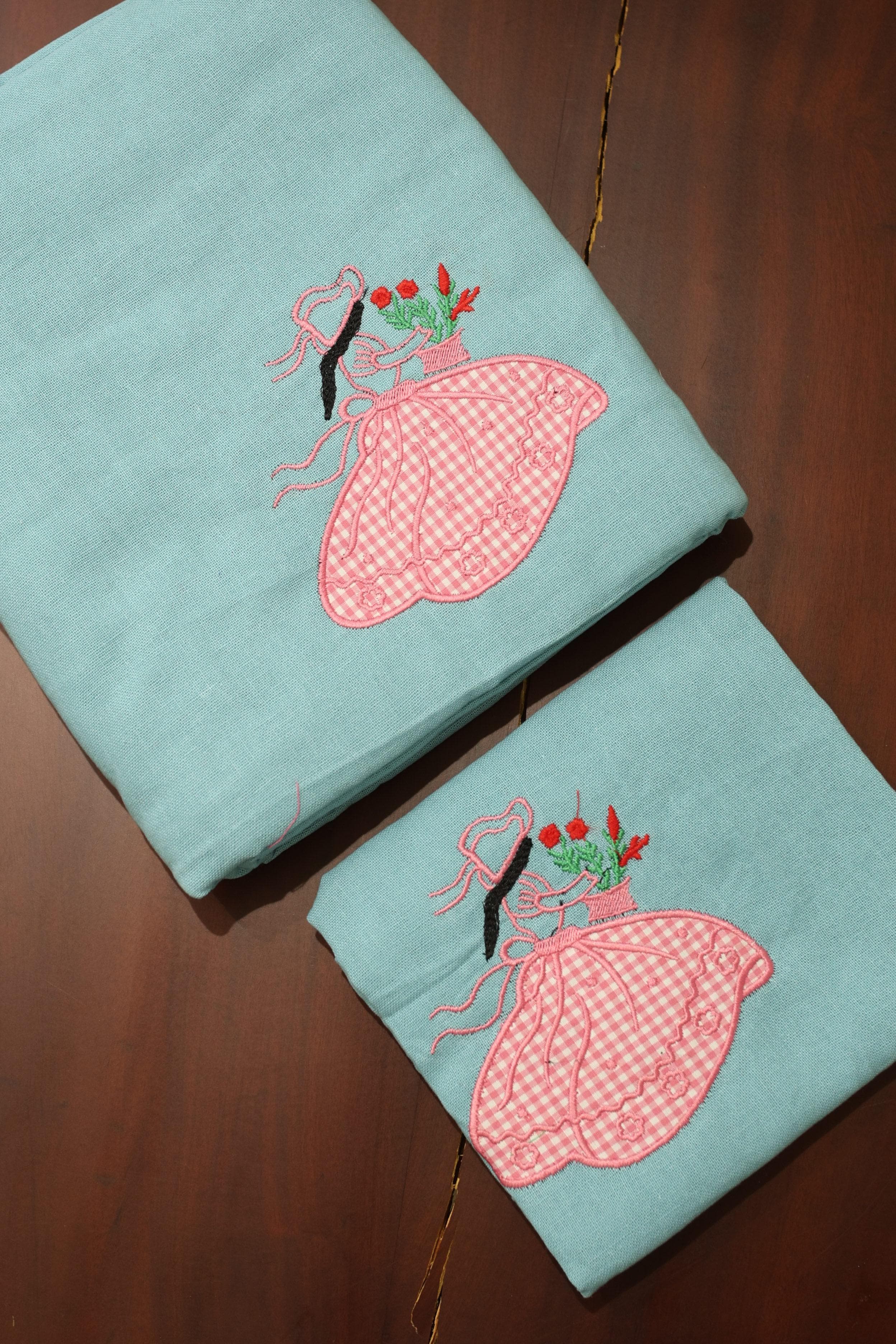 Bedsheets - Single Cross stitch embroidery bedsheets