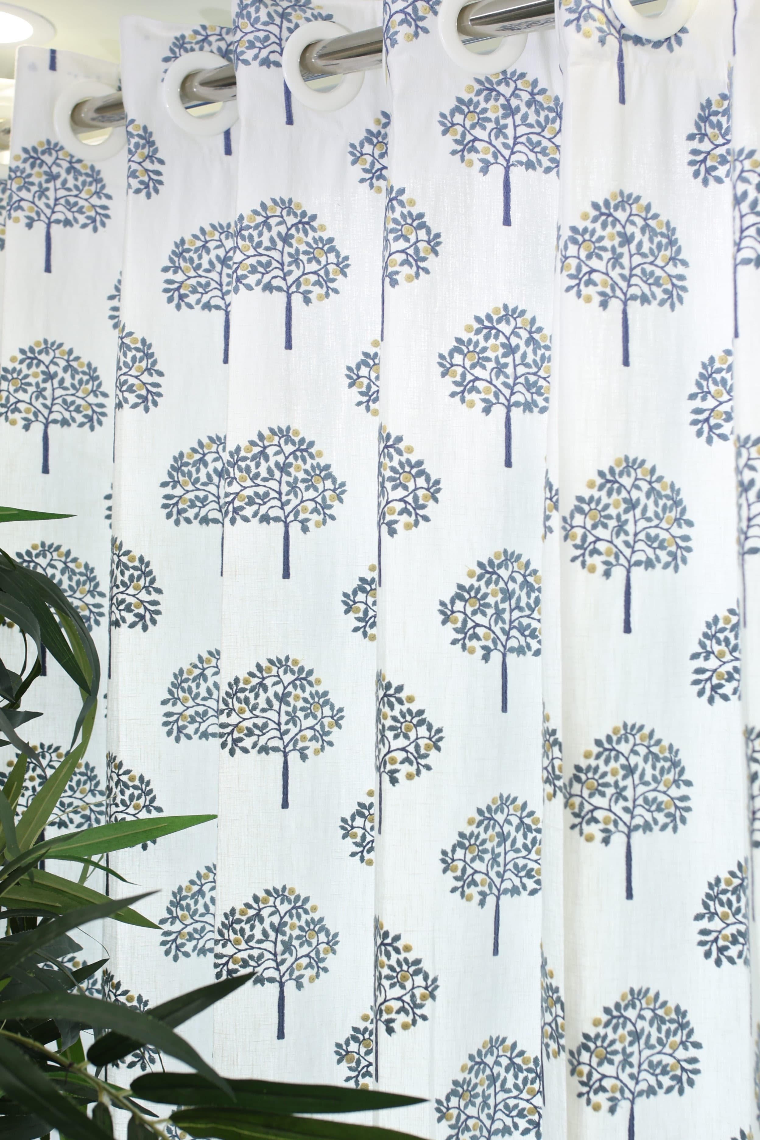 Curtains - Premium embroidery curtains opaque blue edition prebooking