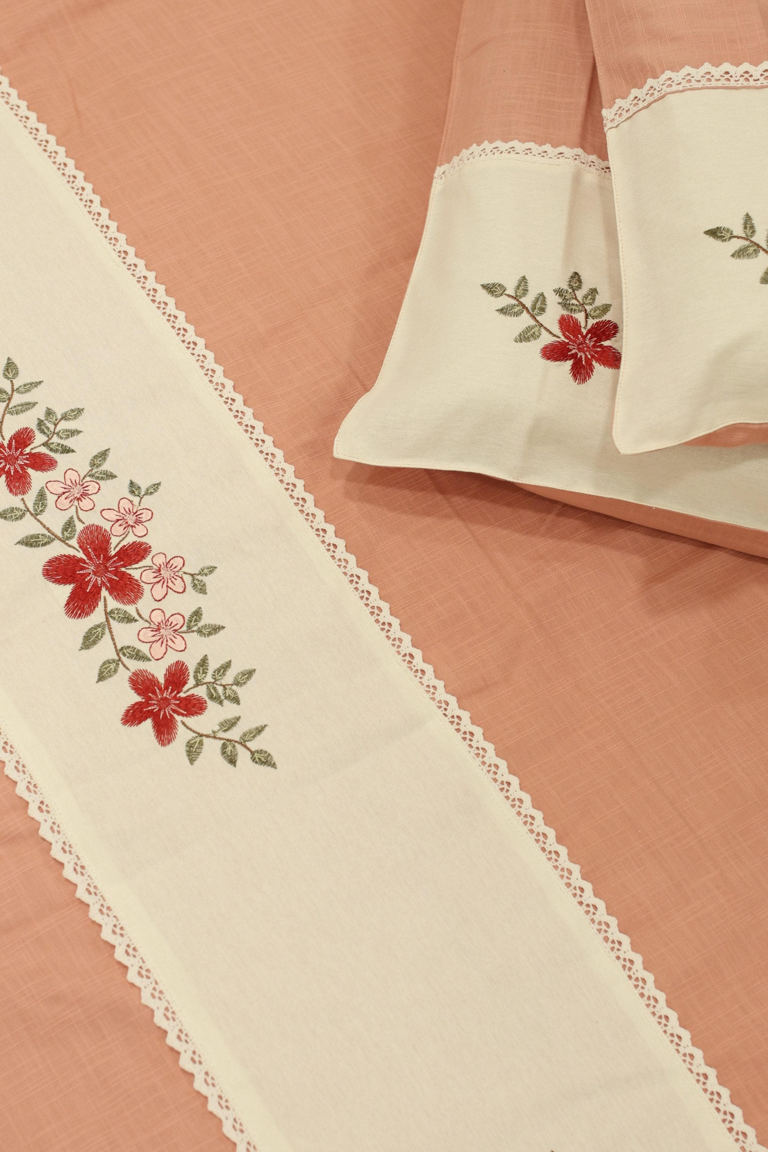 Bedsheets - King premium machine embroidery bedsheets lace bedsheets