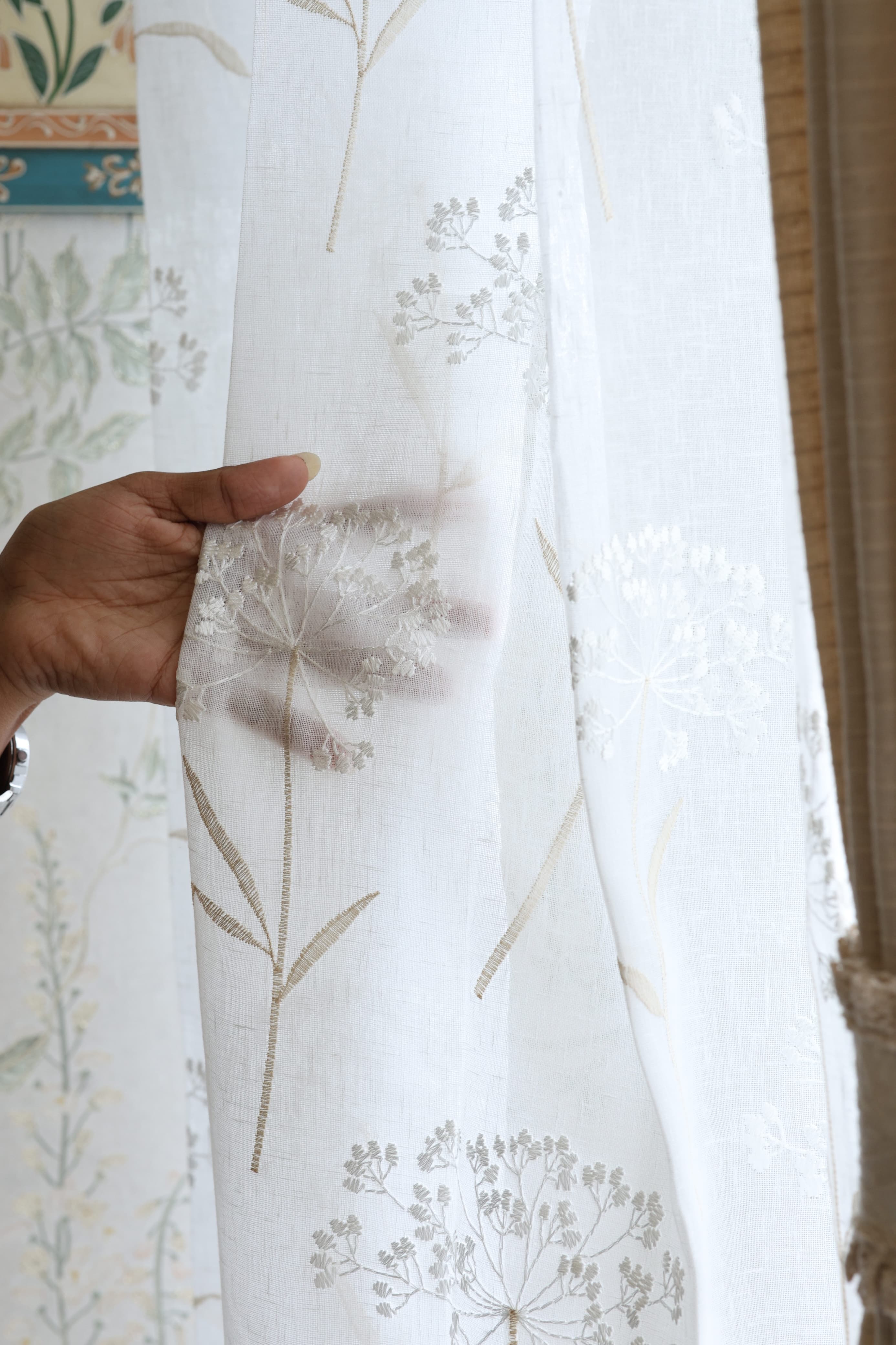 Premium Embroidery Sheer Curtain - Florence