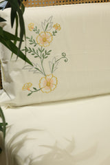 King Size Premium Machine Embroidery Bedsheet Set with 2 Pillow Covers (108x108")
