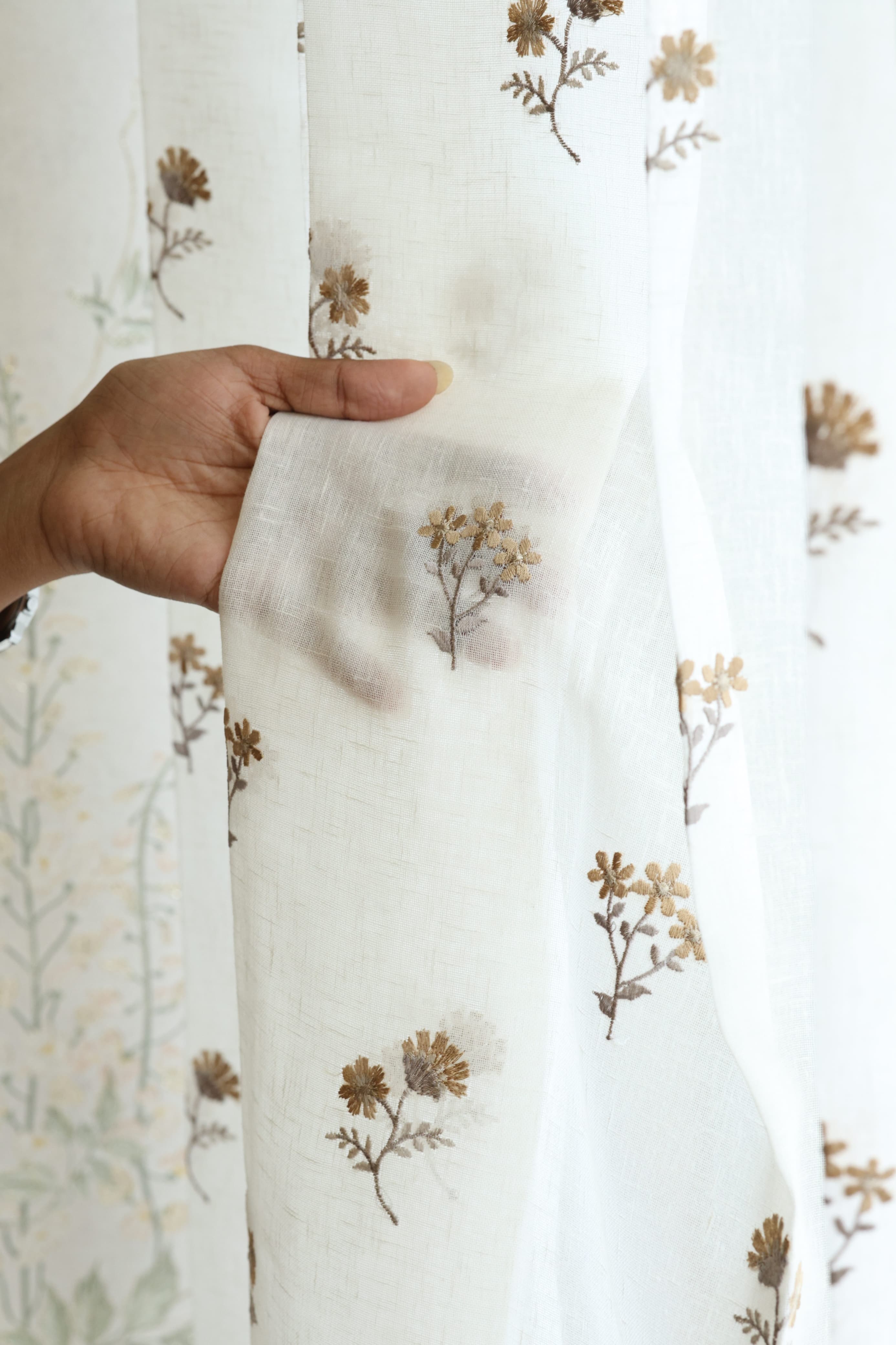 Premium Embroidery Sheer Curtain - Amelia