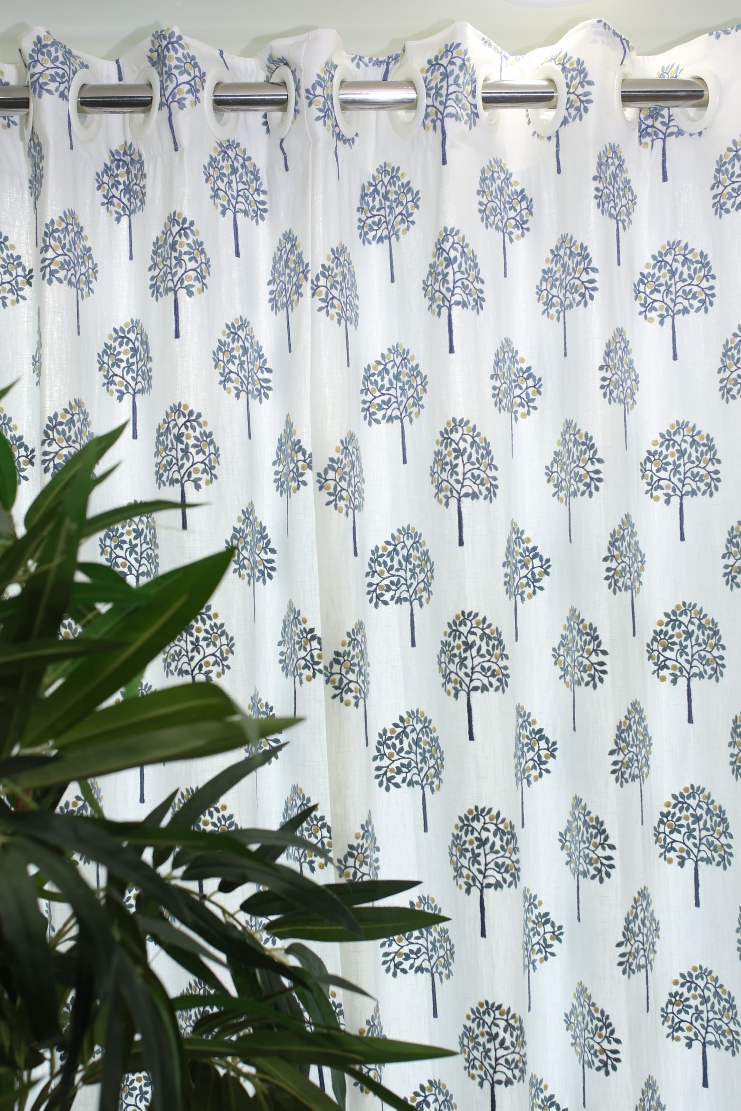 Curtains - Premium embroidery curtains opaque blue edition prebooking