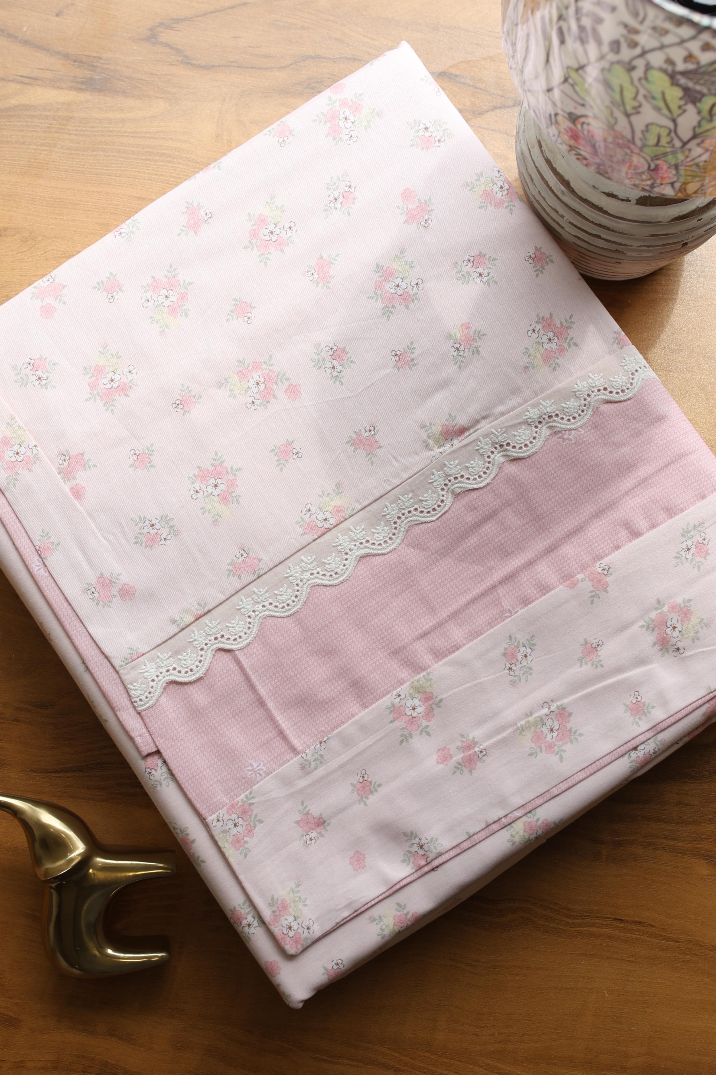 Bedsheets - Premium King cotton lace bedsheets majestic