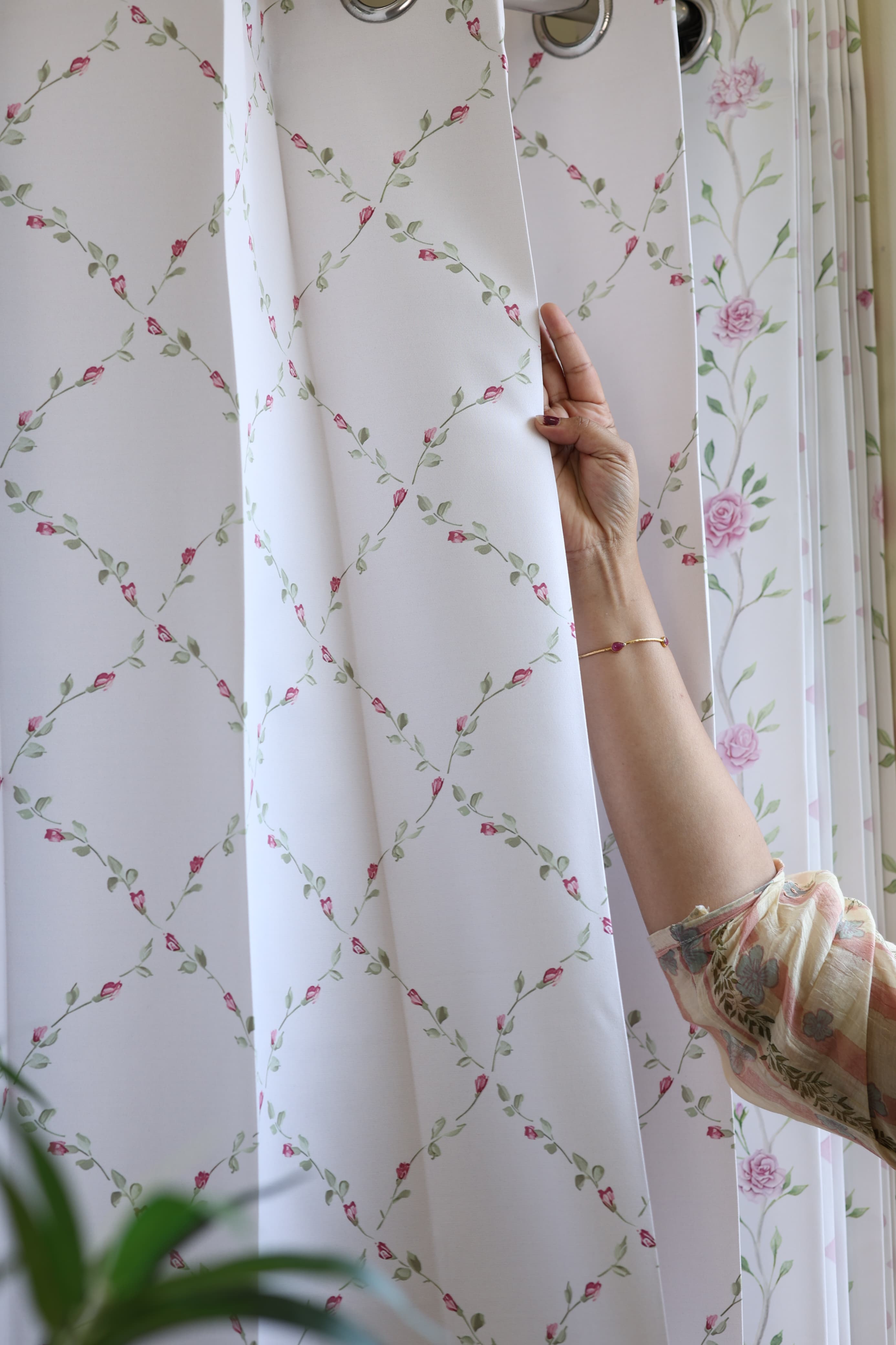 E2 Curtains - English Floral series opaque curtains
