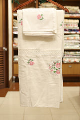 Bedsheets- Queen  premium cross stitch embroidery bedsheets