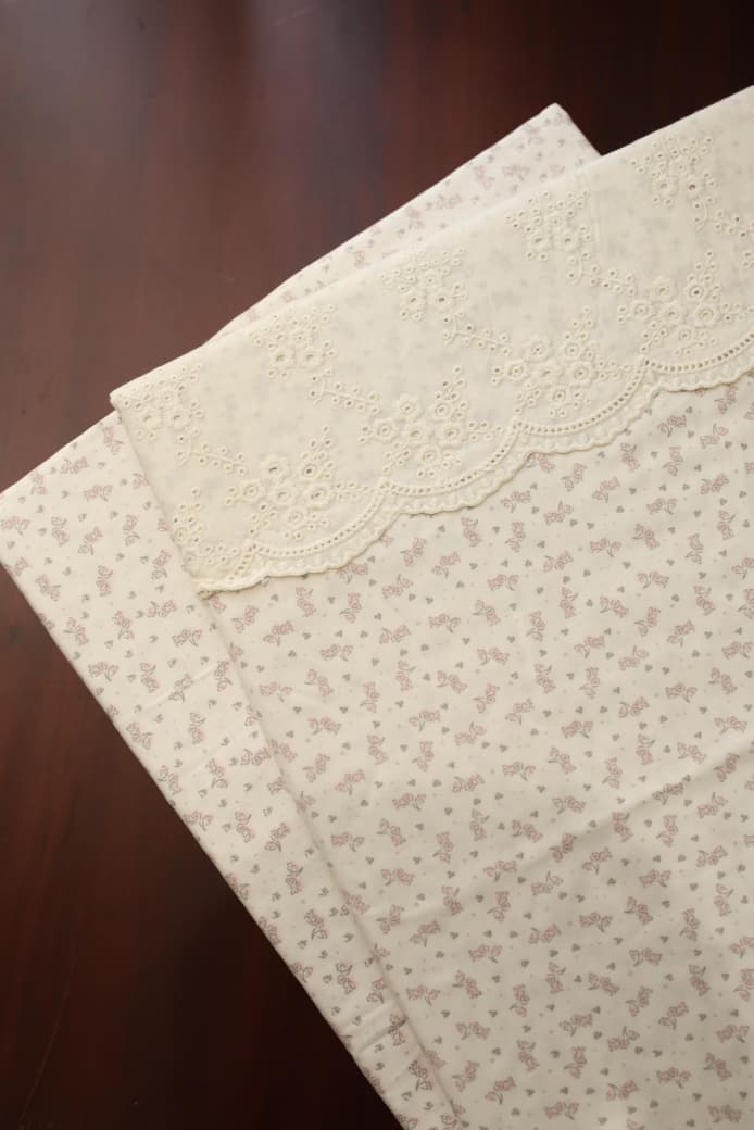Bedsheets - King floral lace soft cotton bedsheets sck