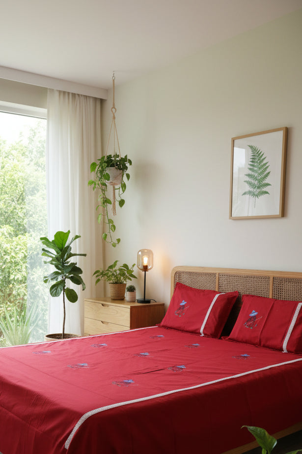Bedsheets - King cross stitch embroidered bedsheets