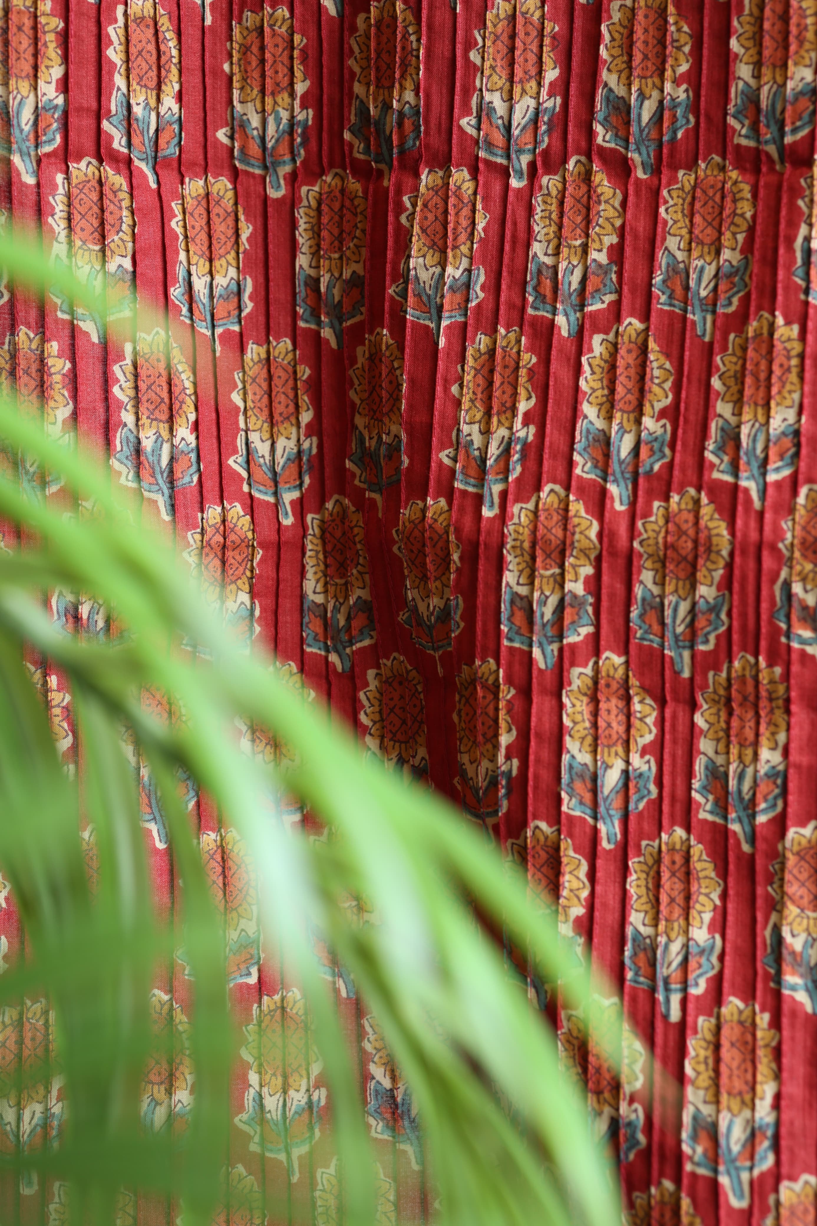 Fabrics - pintuck Handblock kurti cotton