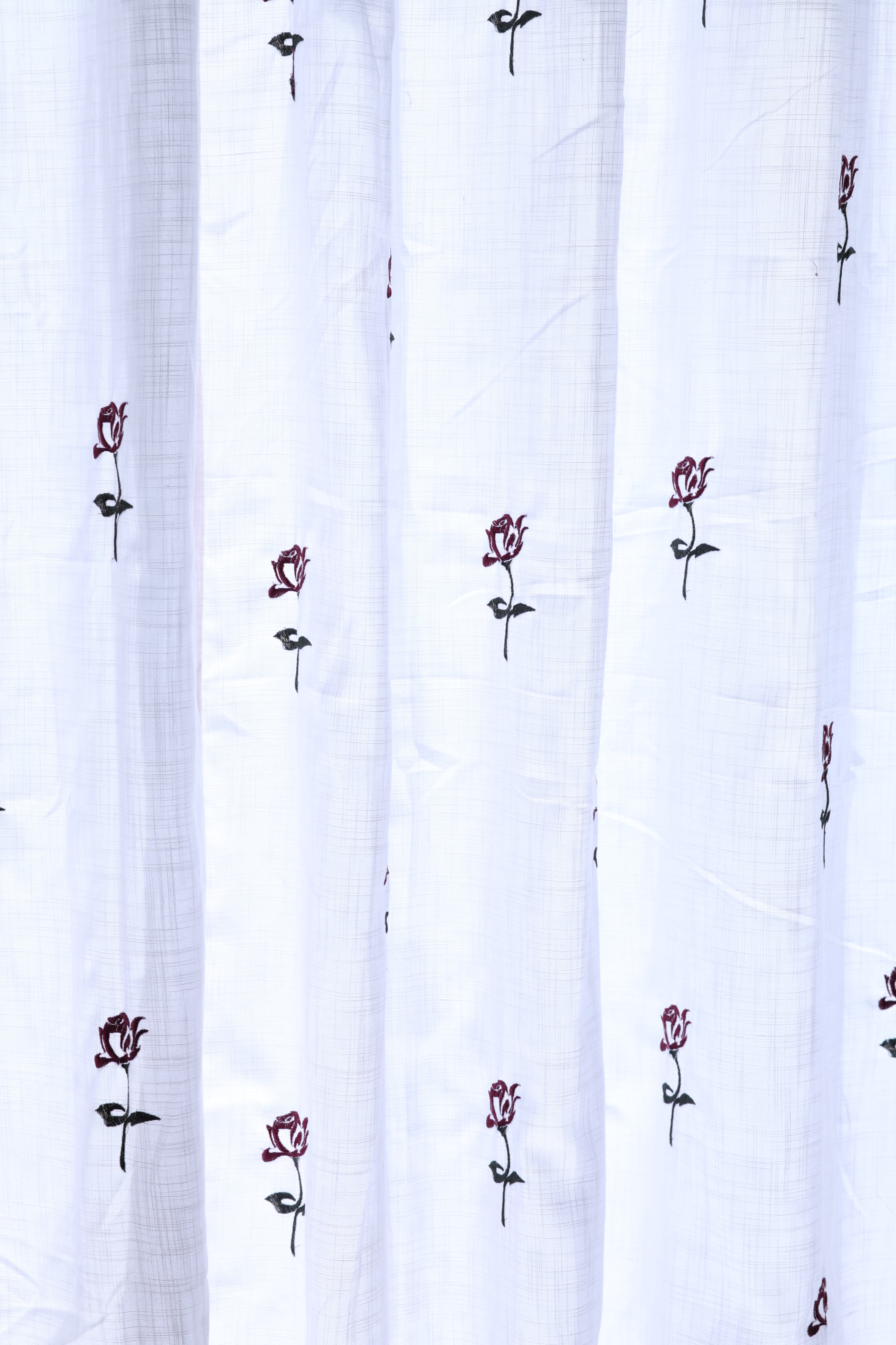 Curtains - Embroidery Semi transparent curtains LINEN Bud (pink base)