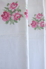 Curtains - Premium Cross Stitch Embroidery Opaque Curtain Lillian roses