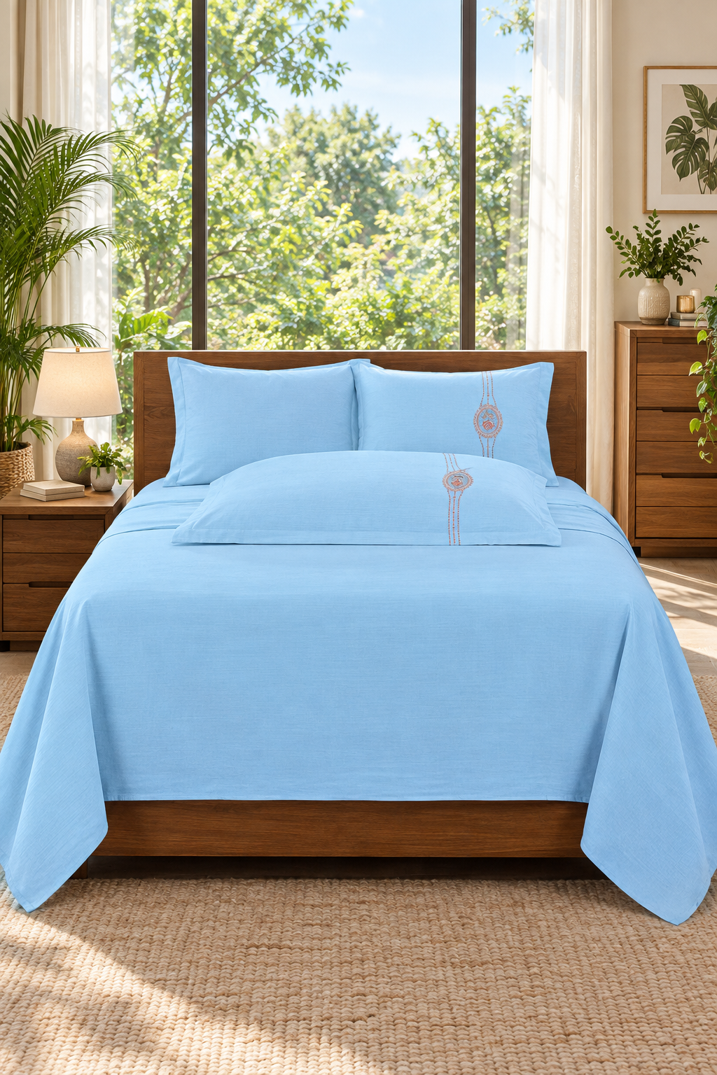Bedsheets - Queen Premium Embroidery Bedsheet – Blush Rose Solid
