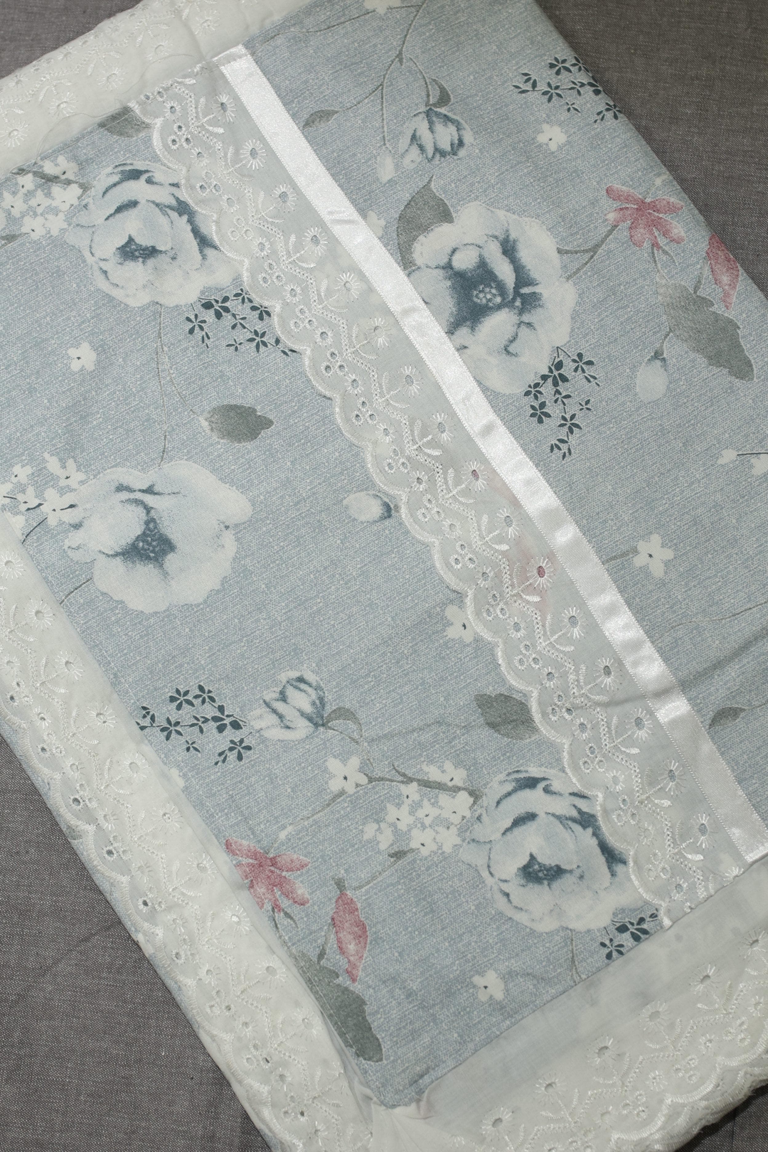 Bedsheets - Queen soft cotton lace bedsheets flora & lace
