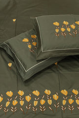 King Size Premium Machine Embroidery Bedsheet Set with 2 Pillow Covers (108x108")