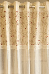 Curtains - Premium designer embroidery sheer curtains beige base prebooking (description )