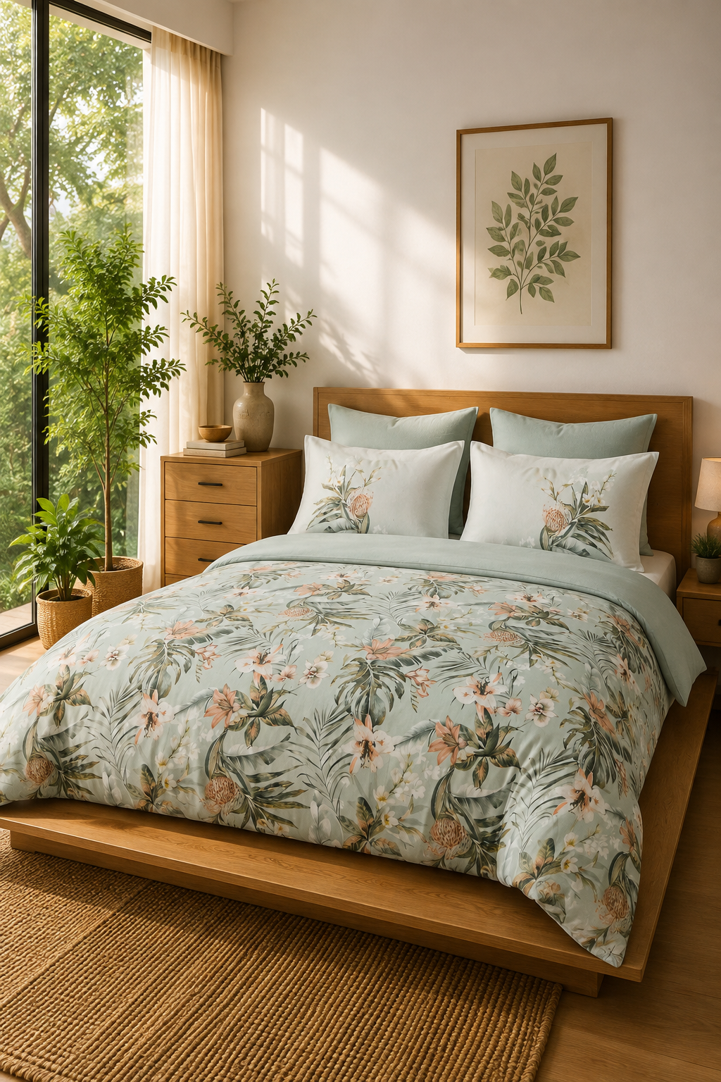 Bedsheets - Premium digital print floral king size soft cotton bedsheets (Souv)