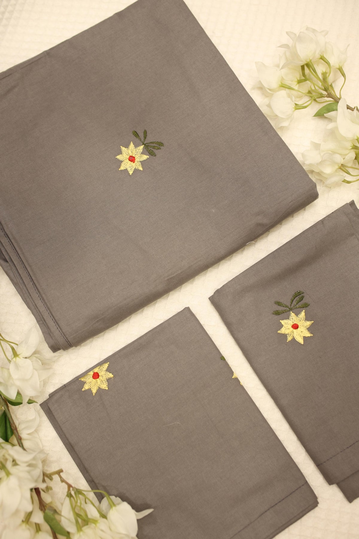 Bedsheet- Queen machine embroidery