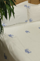 Premium Hand Embroidery Cotton King Size Bedsheet Set with 2 Pillow Covers HEK