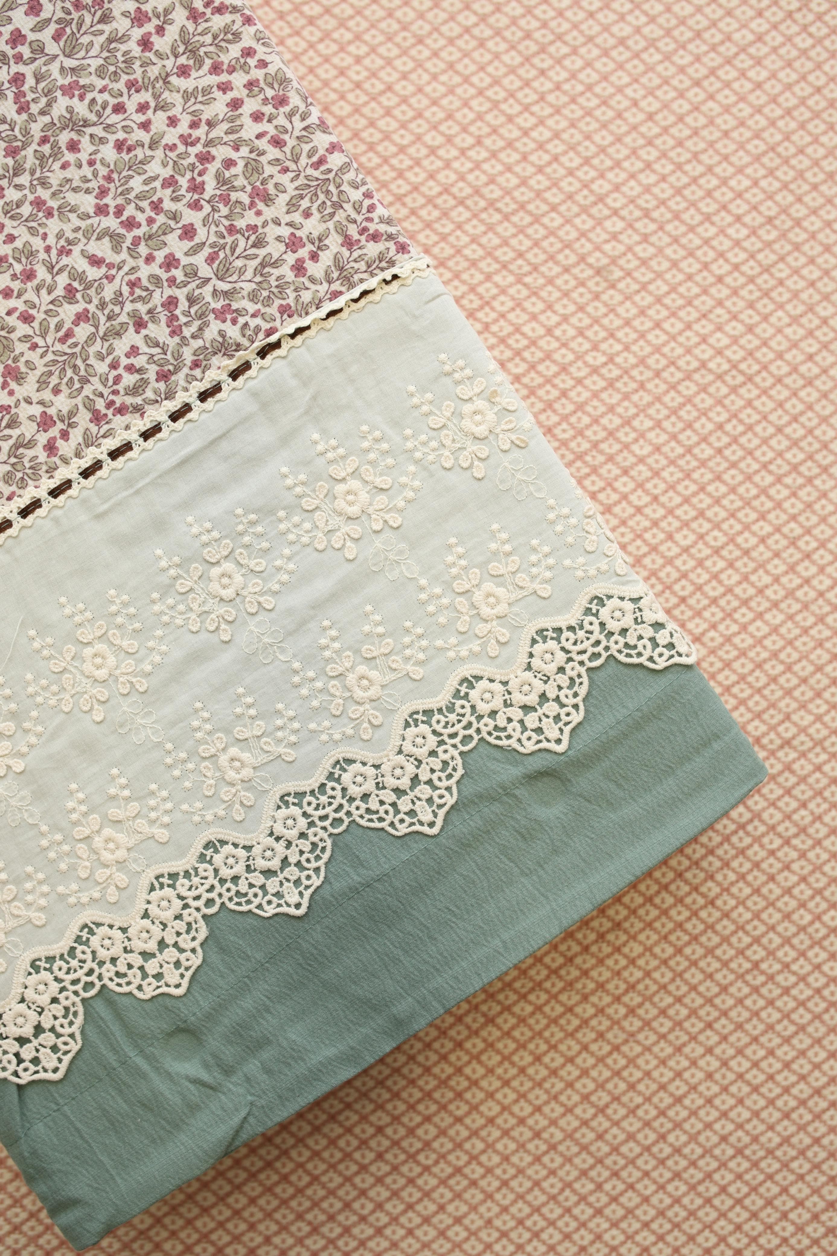 Bedsheets - Premium King soft cotton lace bedsheets majestic