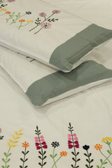King Size Premium Machine Embroidery Bedsheet Set with 2 Pillow Covers (108x108")