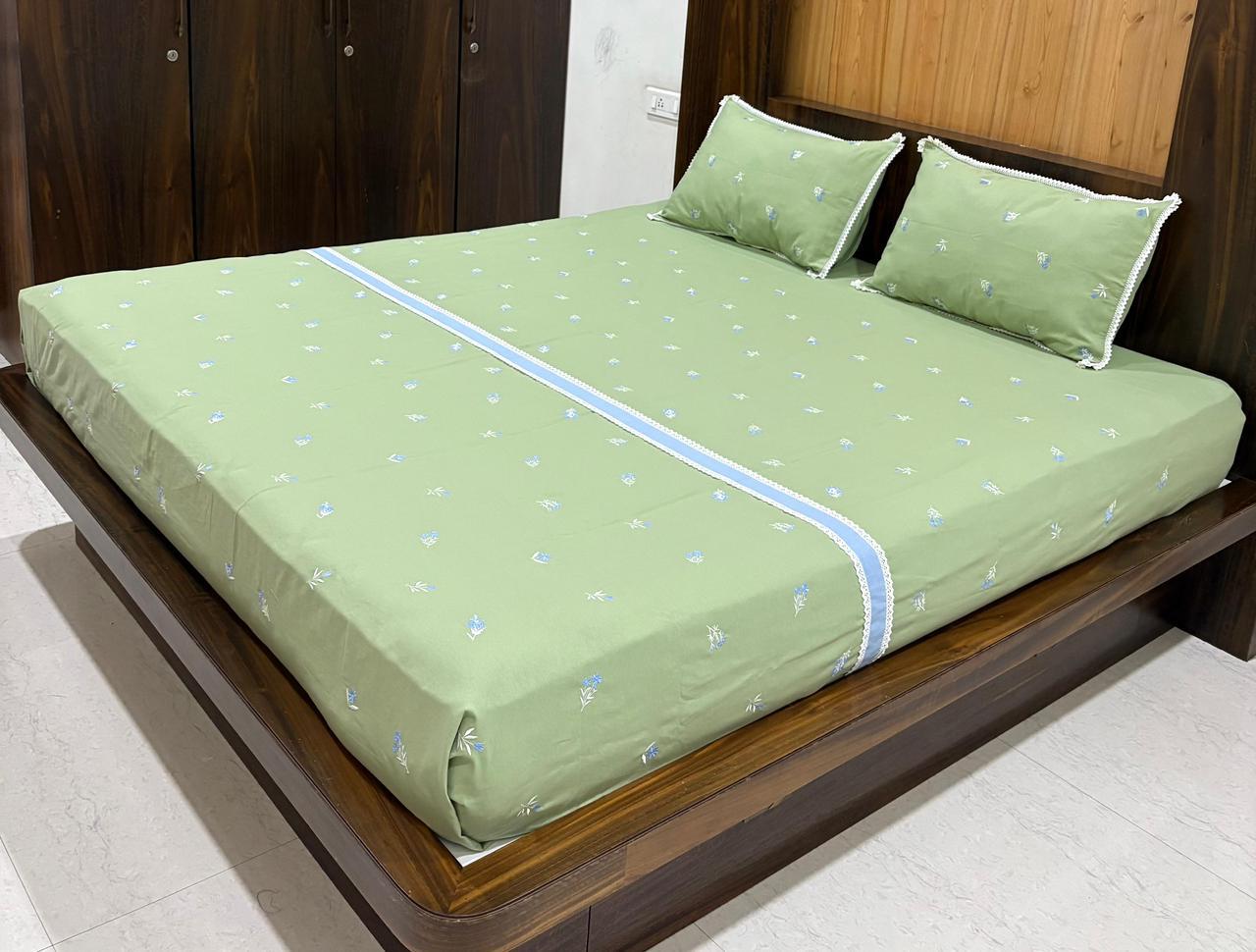 Bedsheets - King premium machine embroidery bedsheets