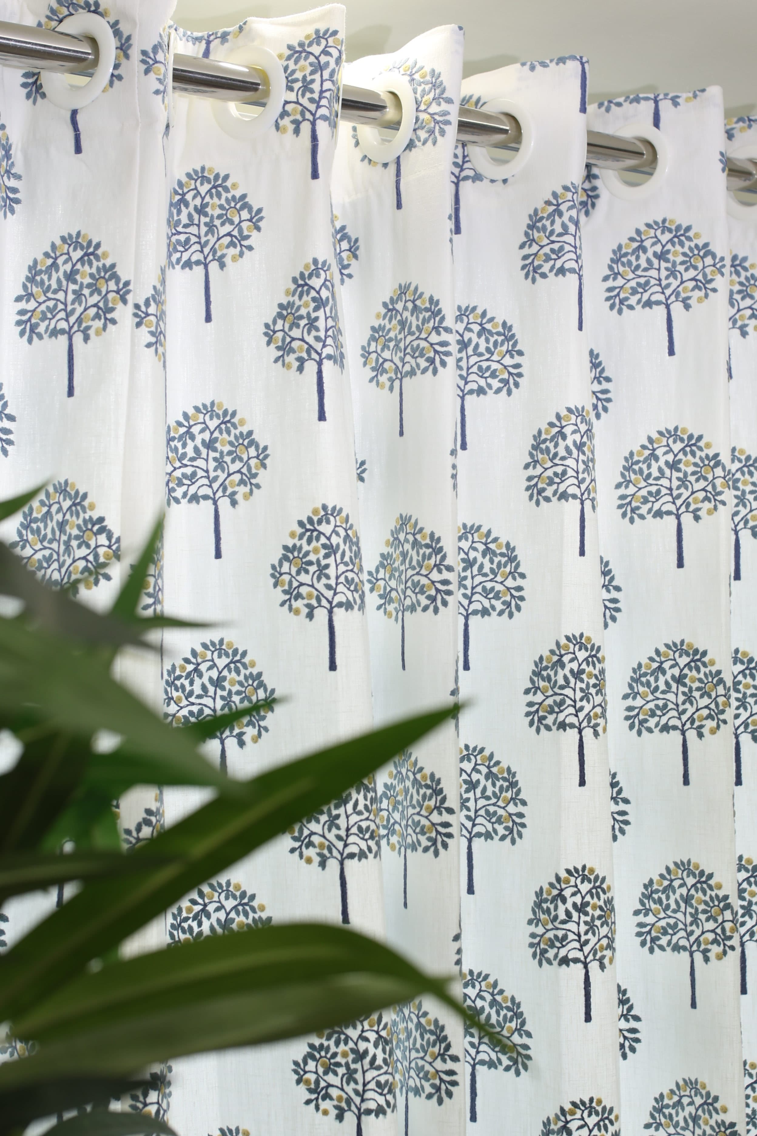 Curtains - Premium embroidery curtains opaque blue edition prebooking