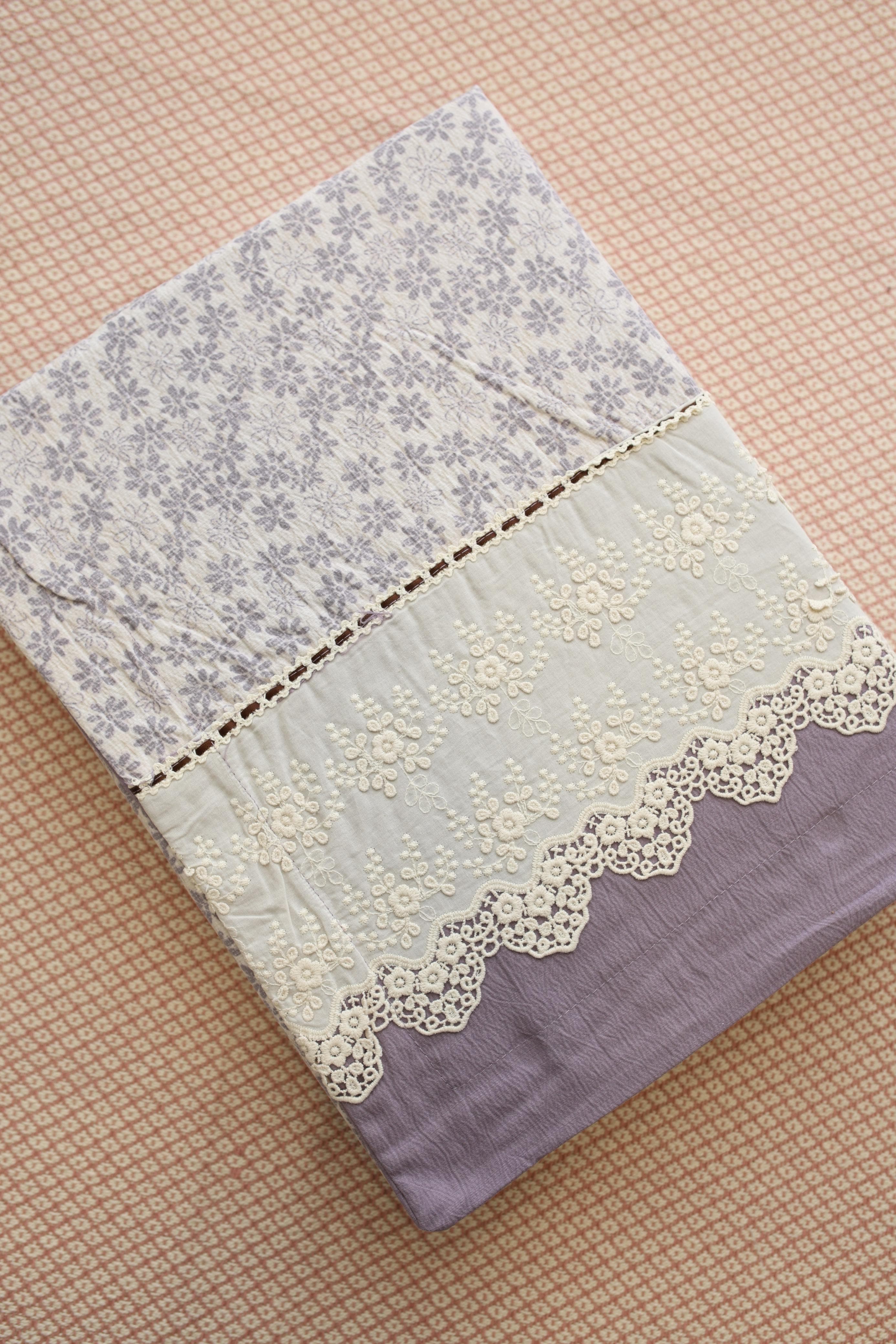 Bedsheets - Premium King soft cotton lace bedsheets majestic