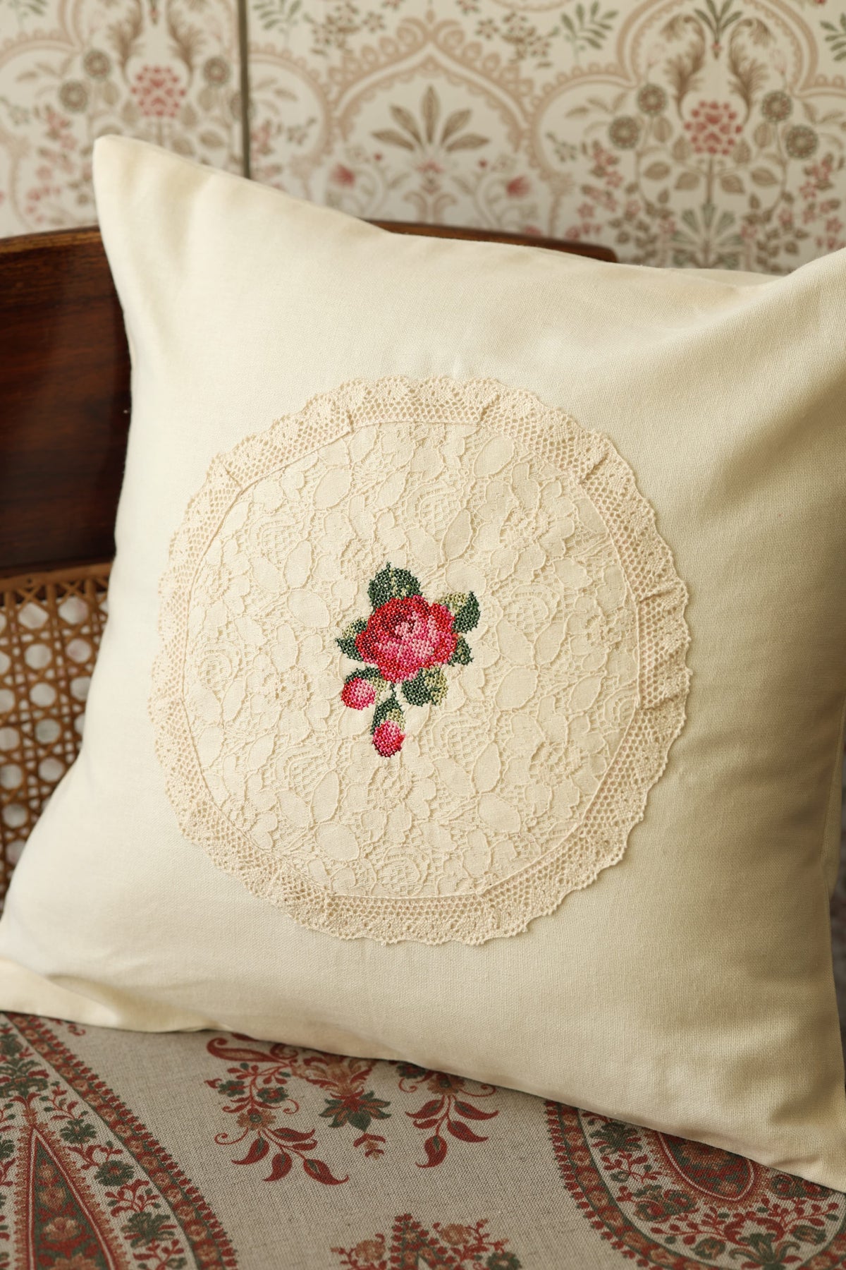 Cushion covers - 16*16 inches cross stitch embroidery