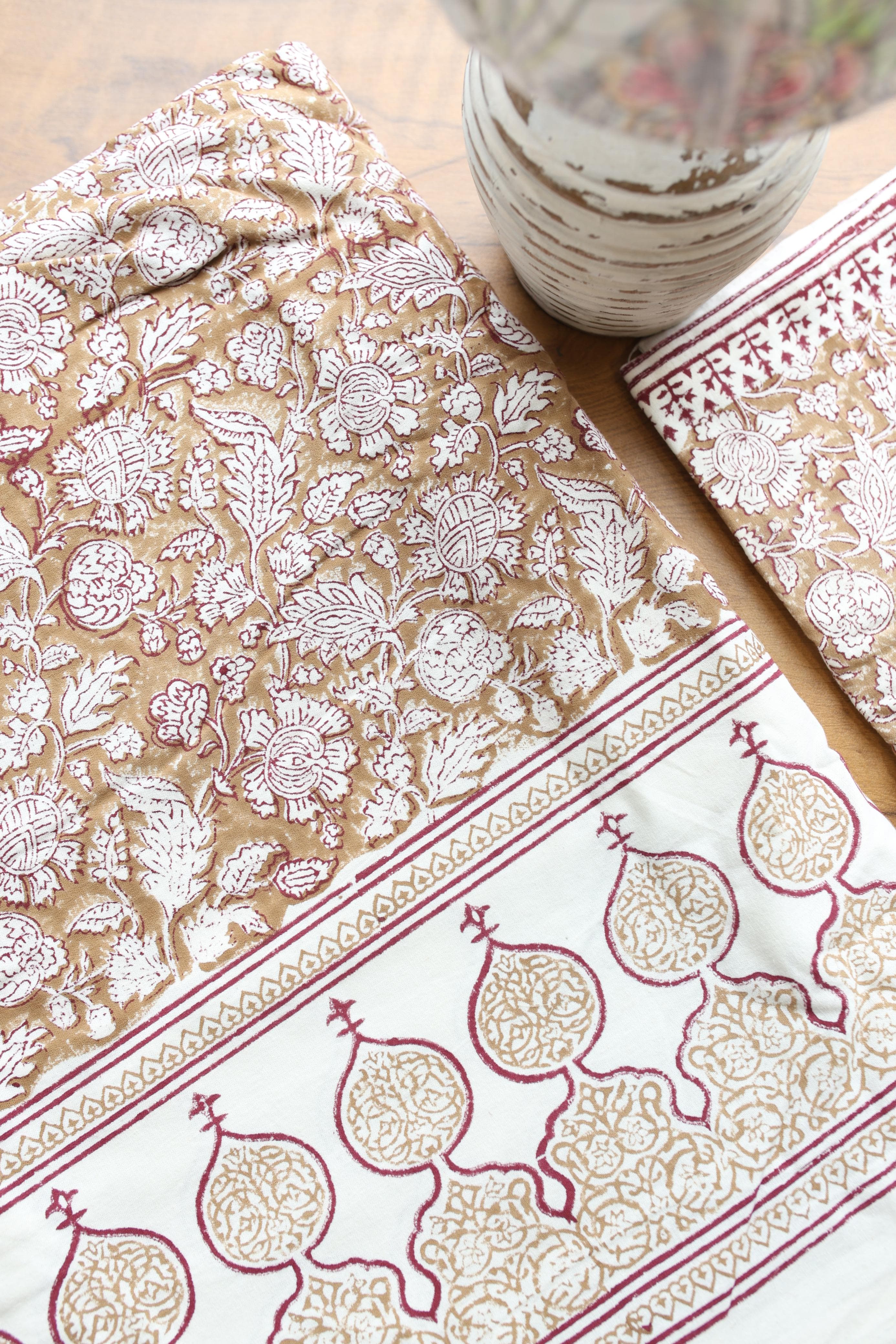 Bedsheets - Super king Mugal premium handblock cotton bedsheets