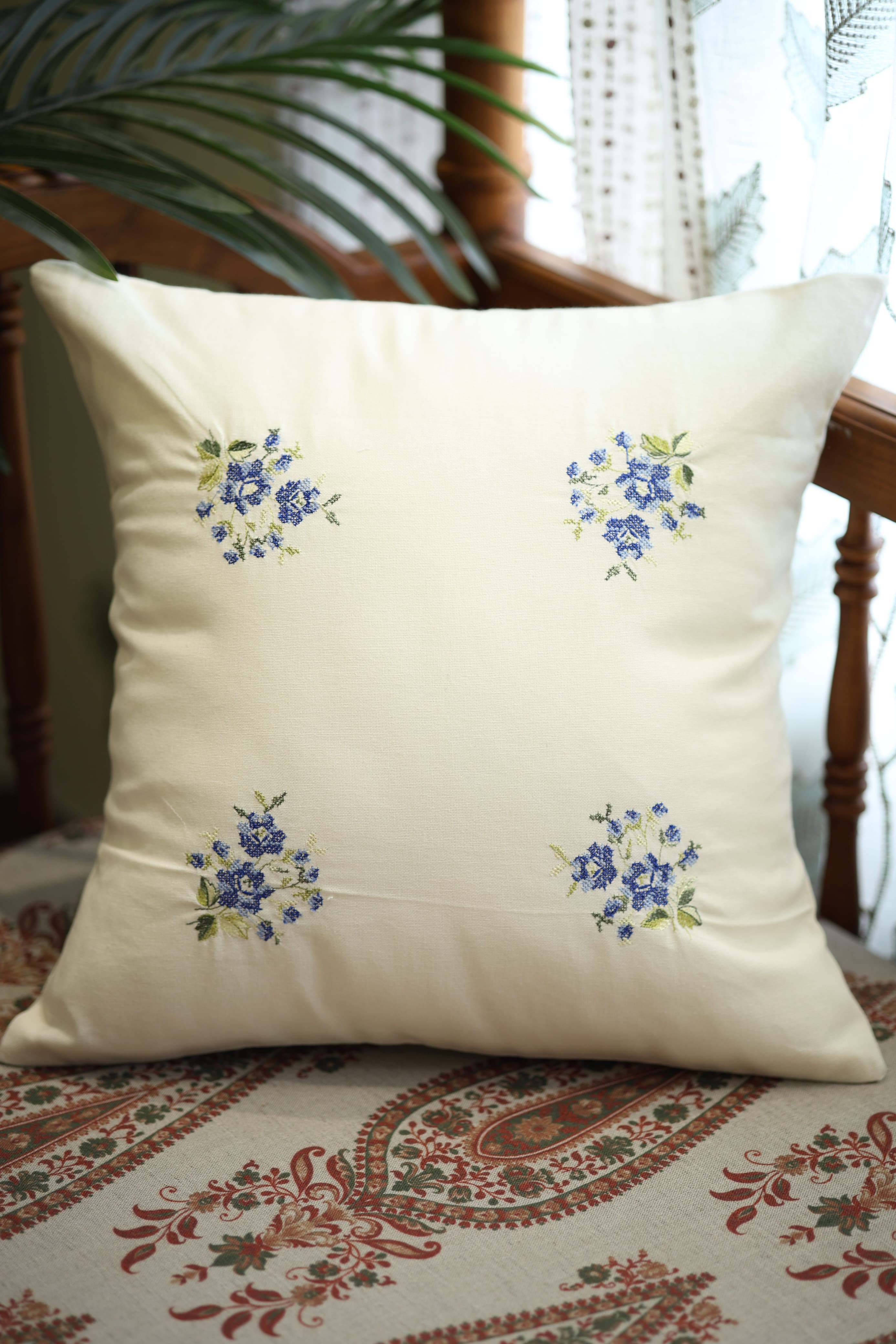 Cushion covers - 16*16 inches cross stitch embroidery