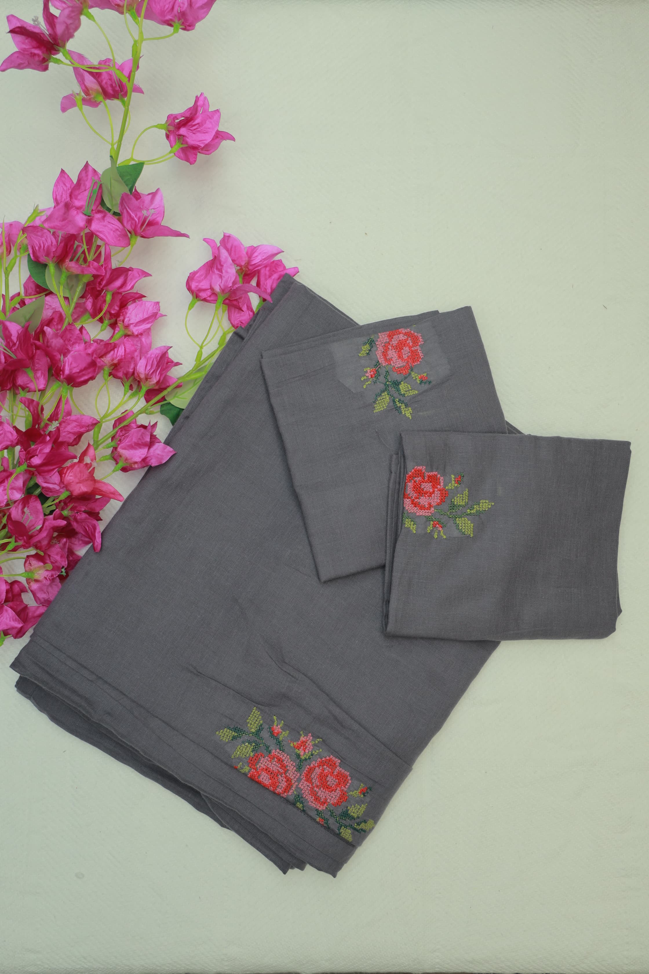 Bedsheets - Queen cross stitch embroidered bedsheets