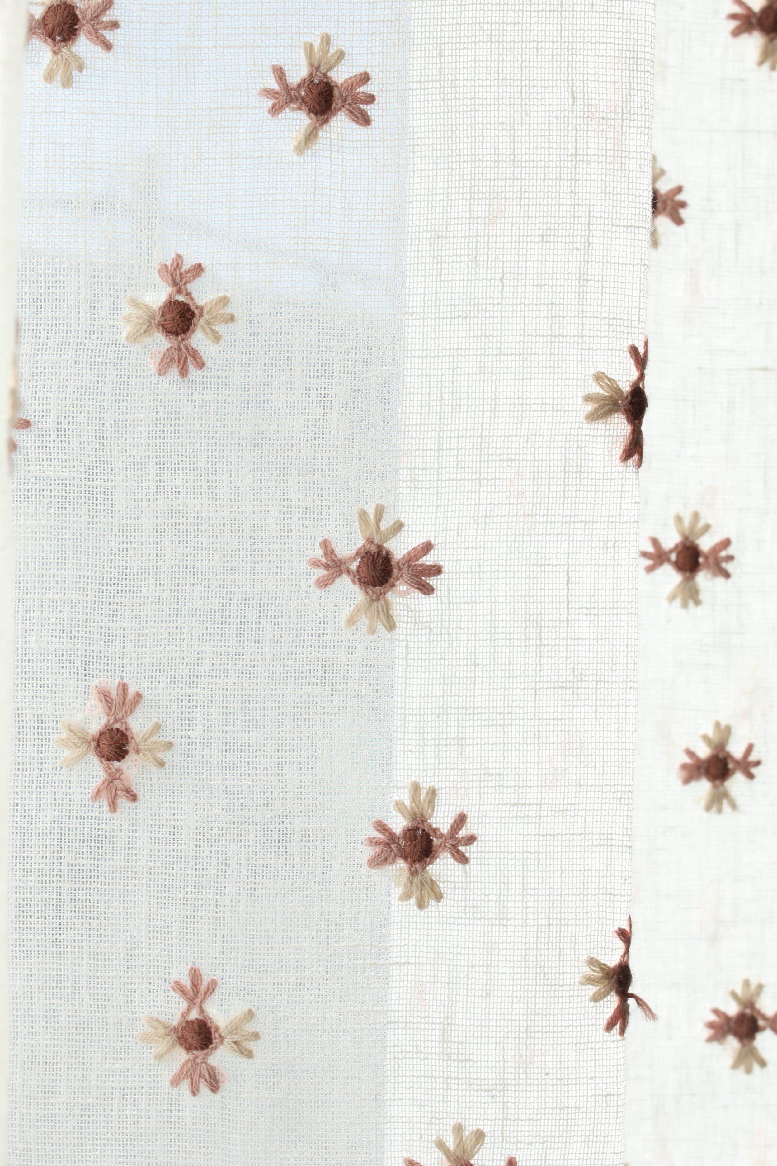 Curtains - Chandubi Premium Embroidery sheer curtains pink and cream