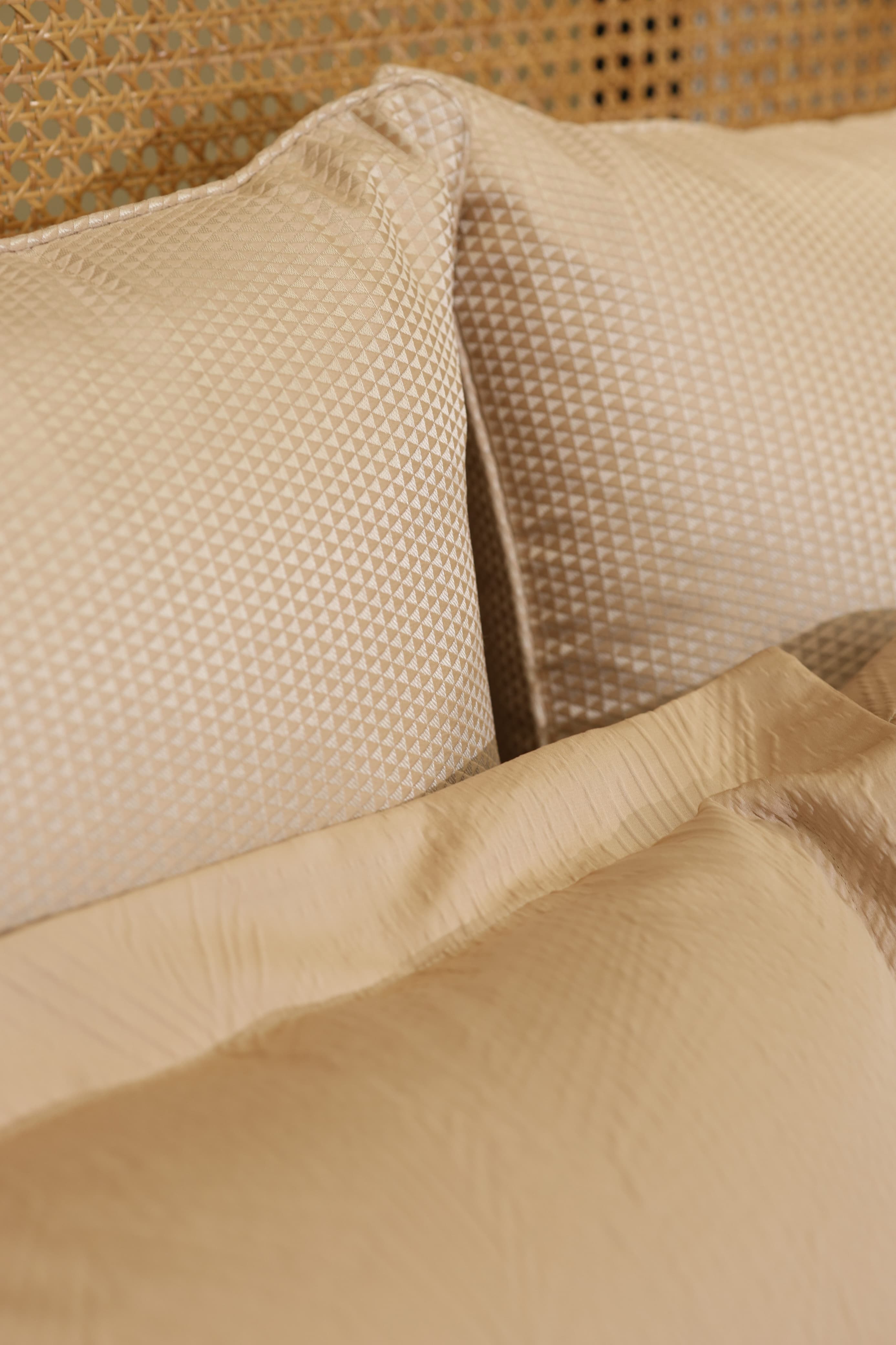 Champagne Luxe Cotton Bed Linen Ensemble with Duvet Cover Ddecor