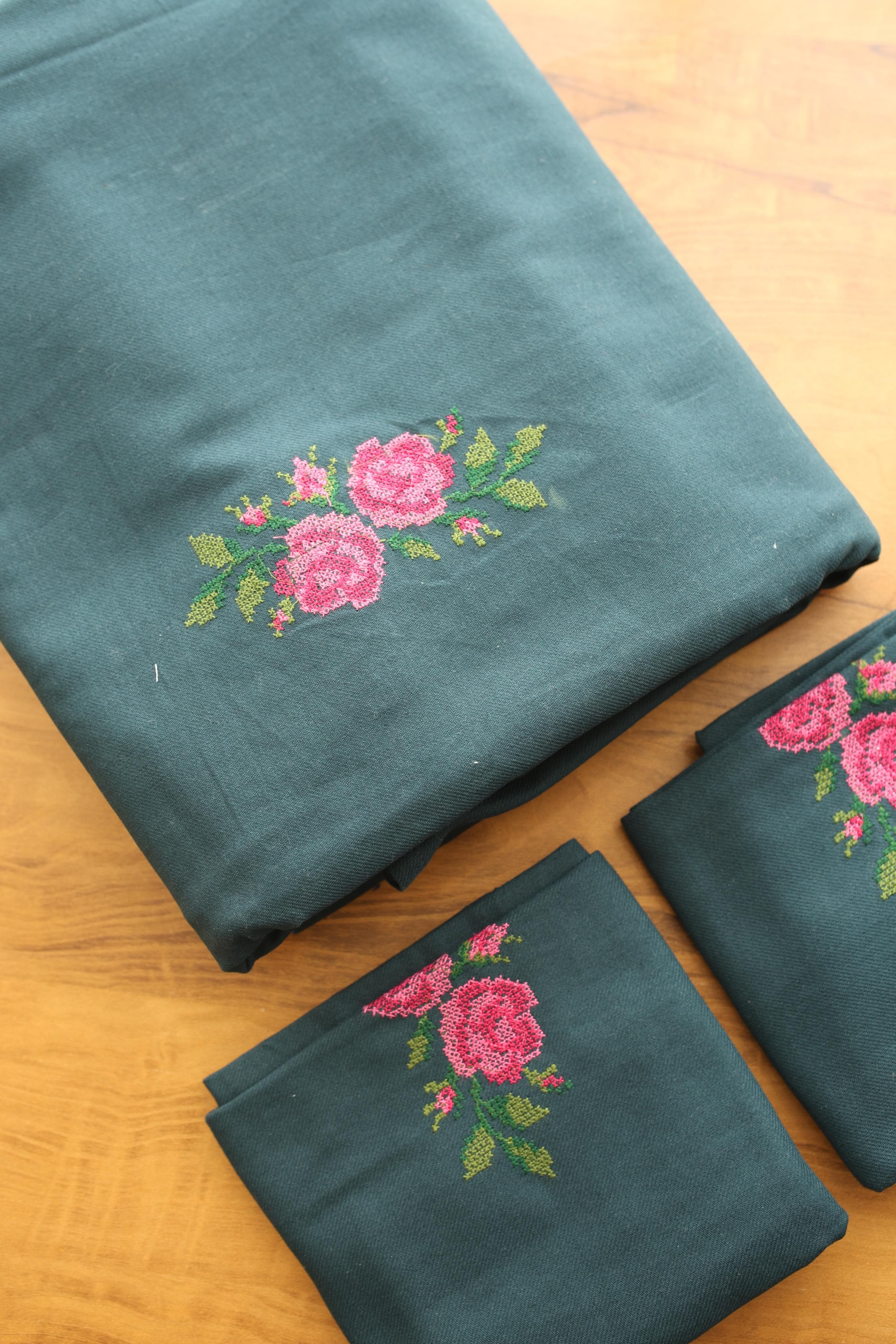 Bedsheets - King cross stitch embroidered bedsheets