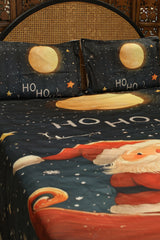 Christmas 7D Panel Print King Size Bedsheet Set - Xmas edition