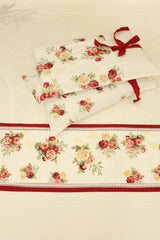 Bedsheets - Queen Premium check floral bedsheet Xmas theme edition