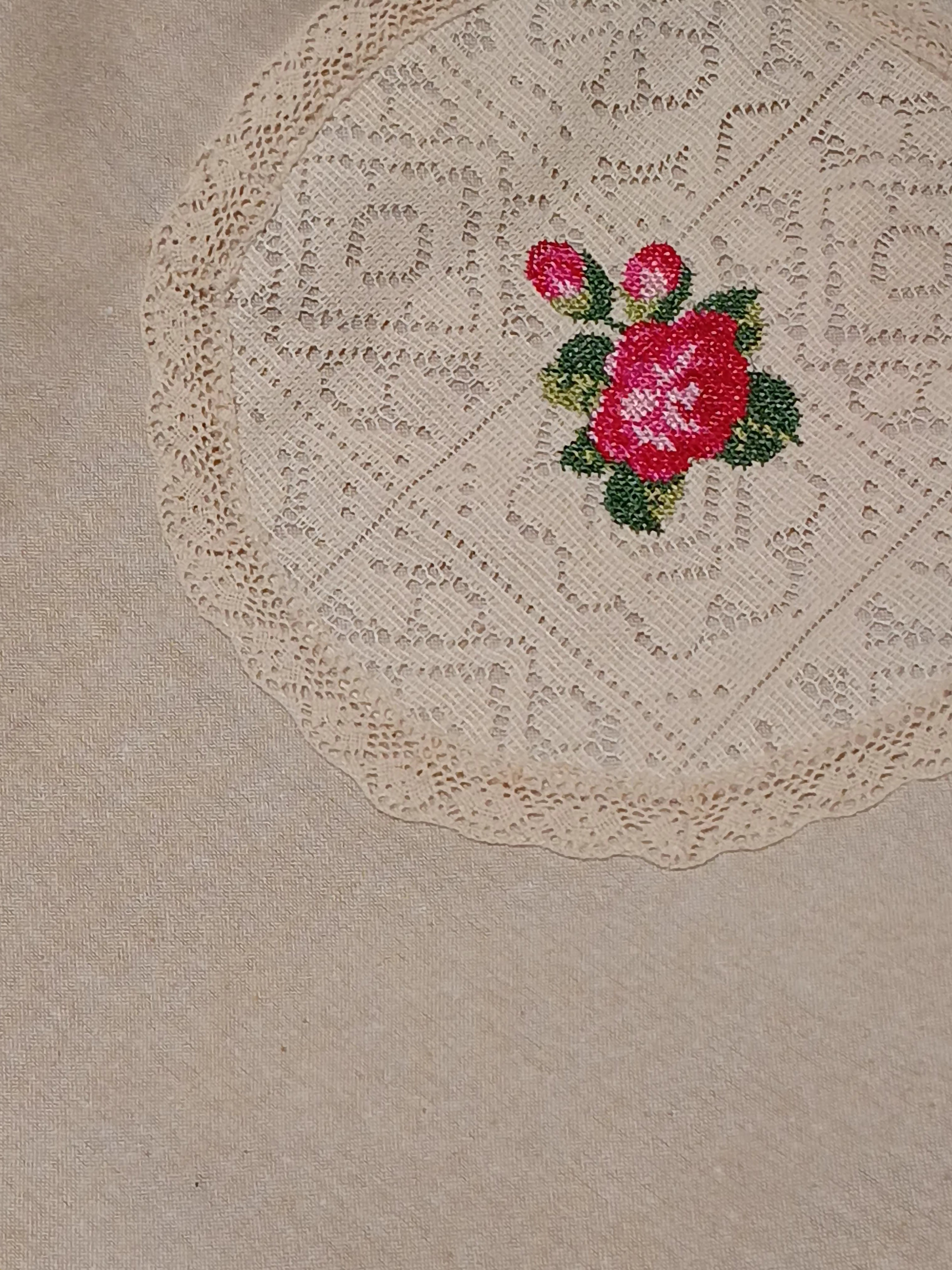 Chair back / sofa back - cross stitch embroidery 5 seater Cottage Rose Collection