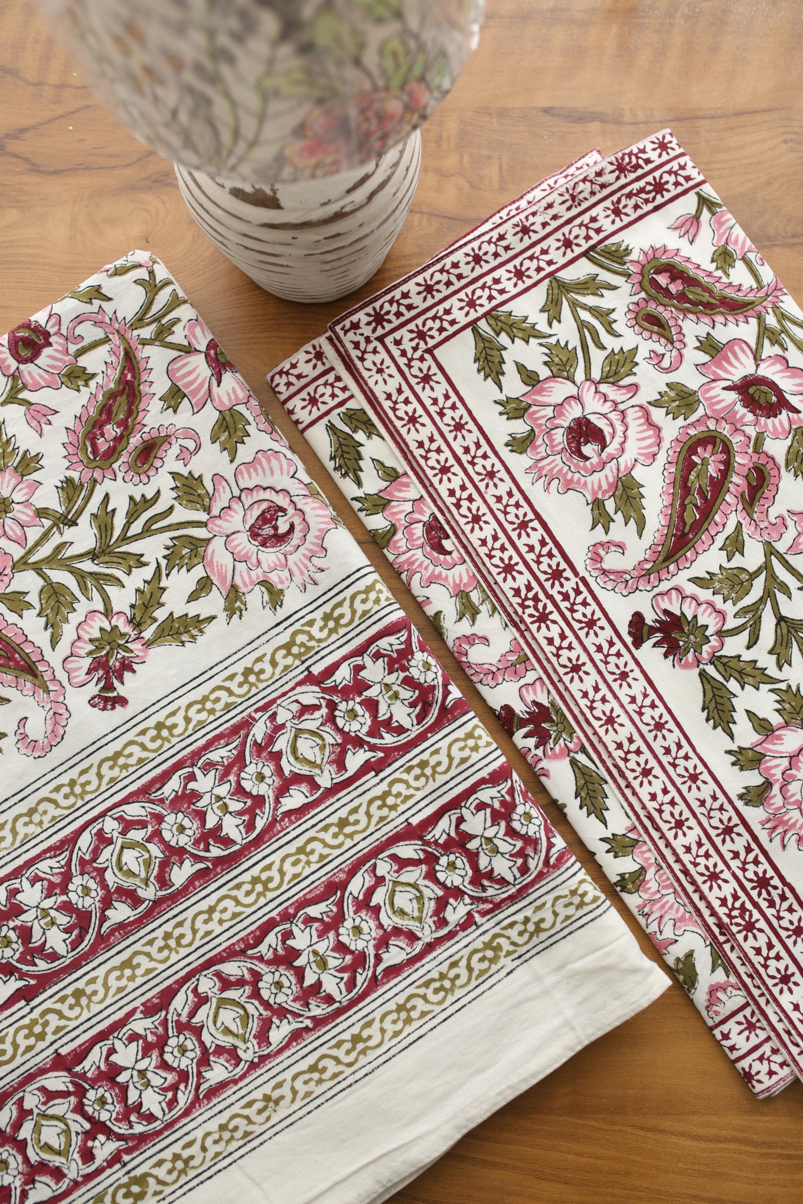 Mugal Bedsheets - King premium handblock print cotton bedsheets