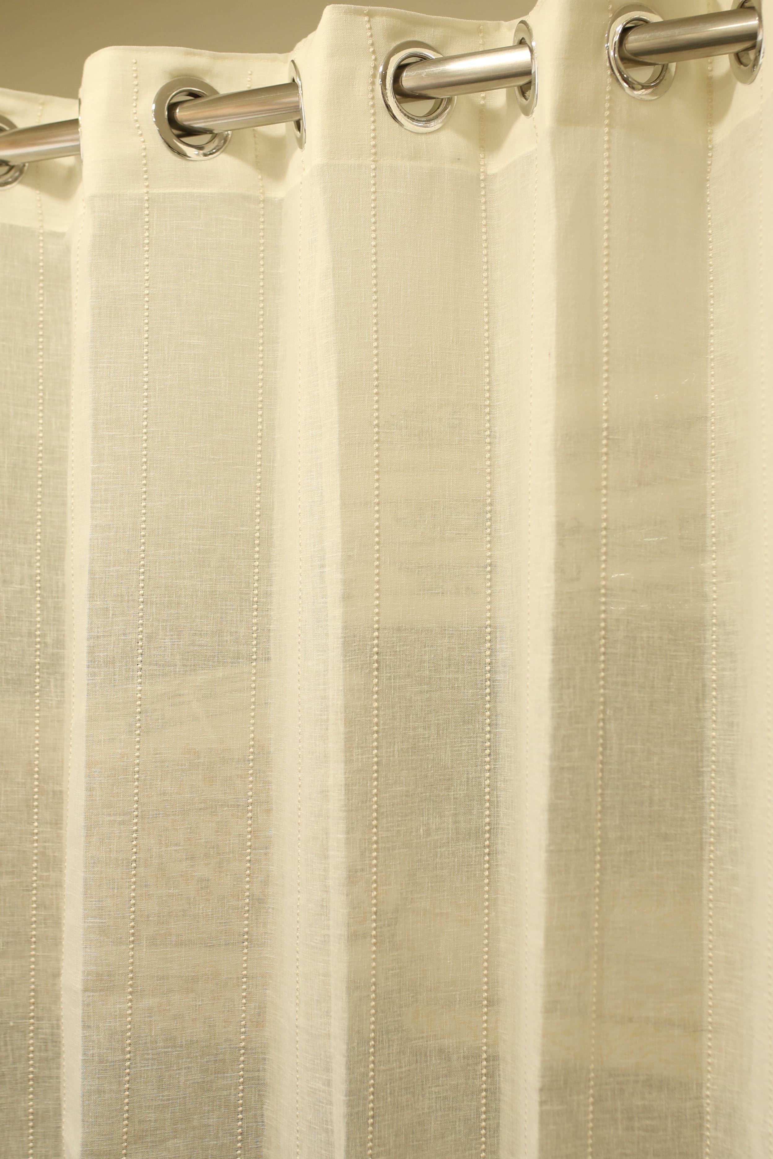 Curtains - Premium embroidery sheer curtains wider width off white shade prebooking