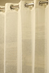 Curtains - Premium embroidery sheer curtains wider width off white shade prebooking