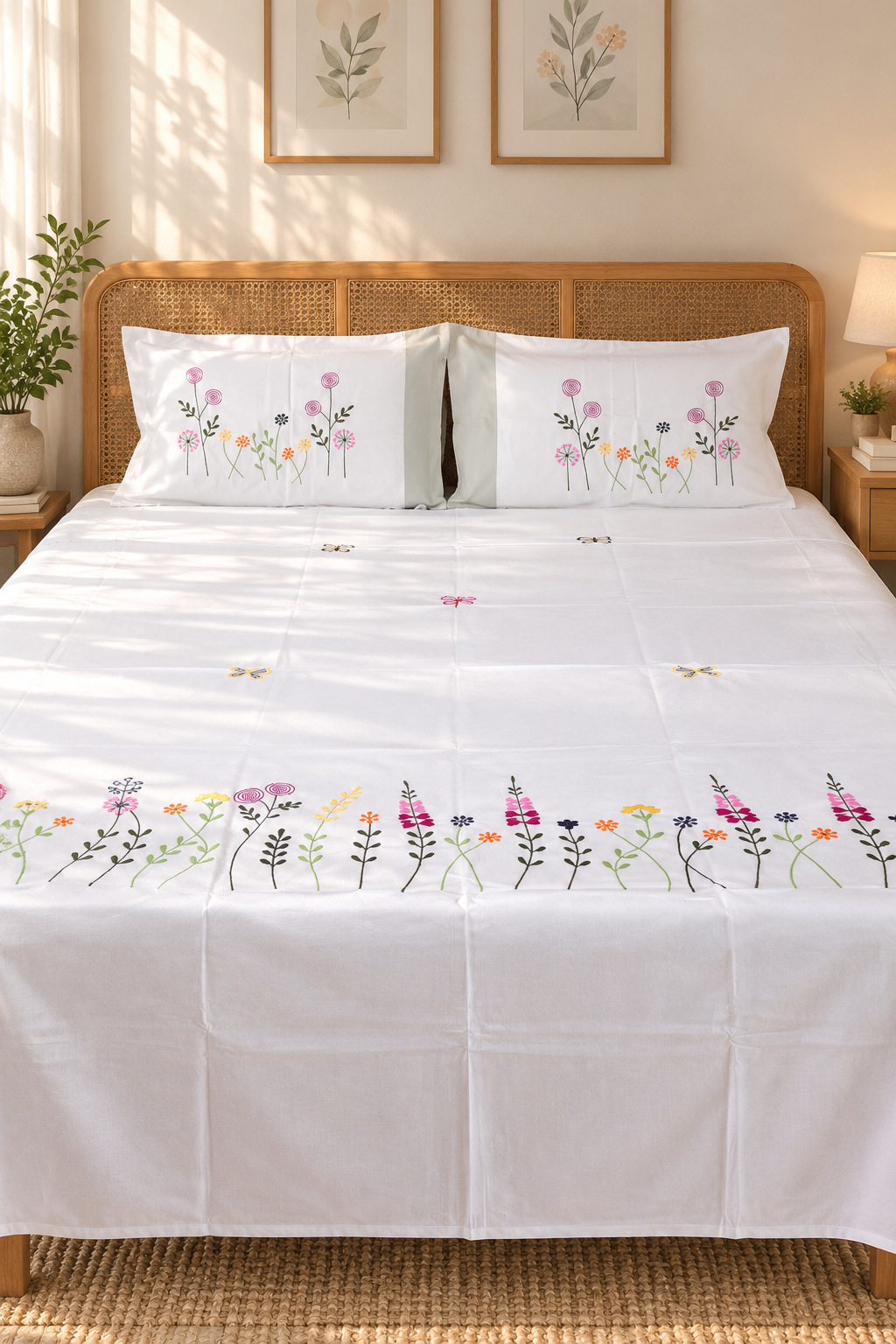 Bedsheets - King Premium Machine embroidery bedsheets MEK