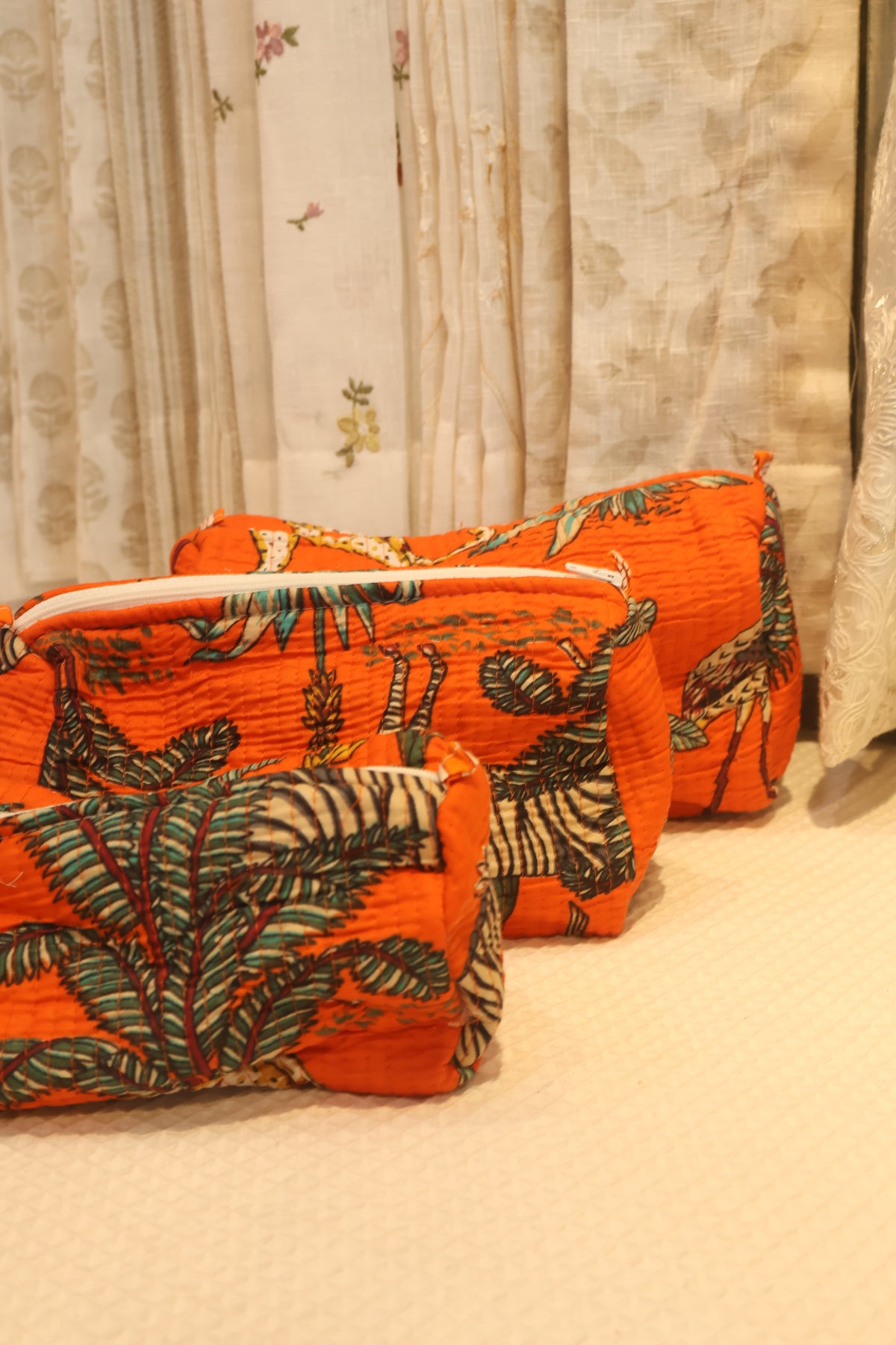 Bags- Quilted pouches/makeup
(Set of 3)