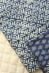 Bedsheets - Super king pure cotton handblock bedsheets indigo