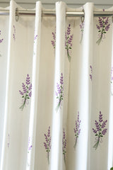 Curtains - Opaque floral curtains off white base