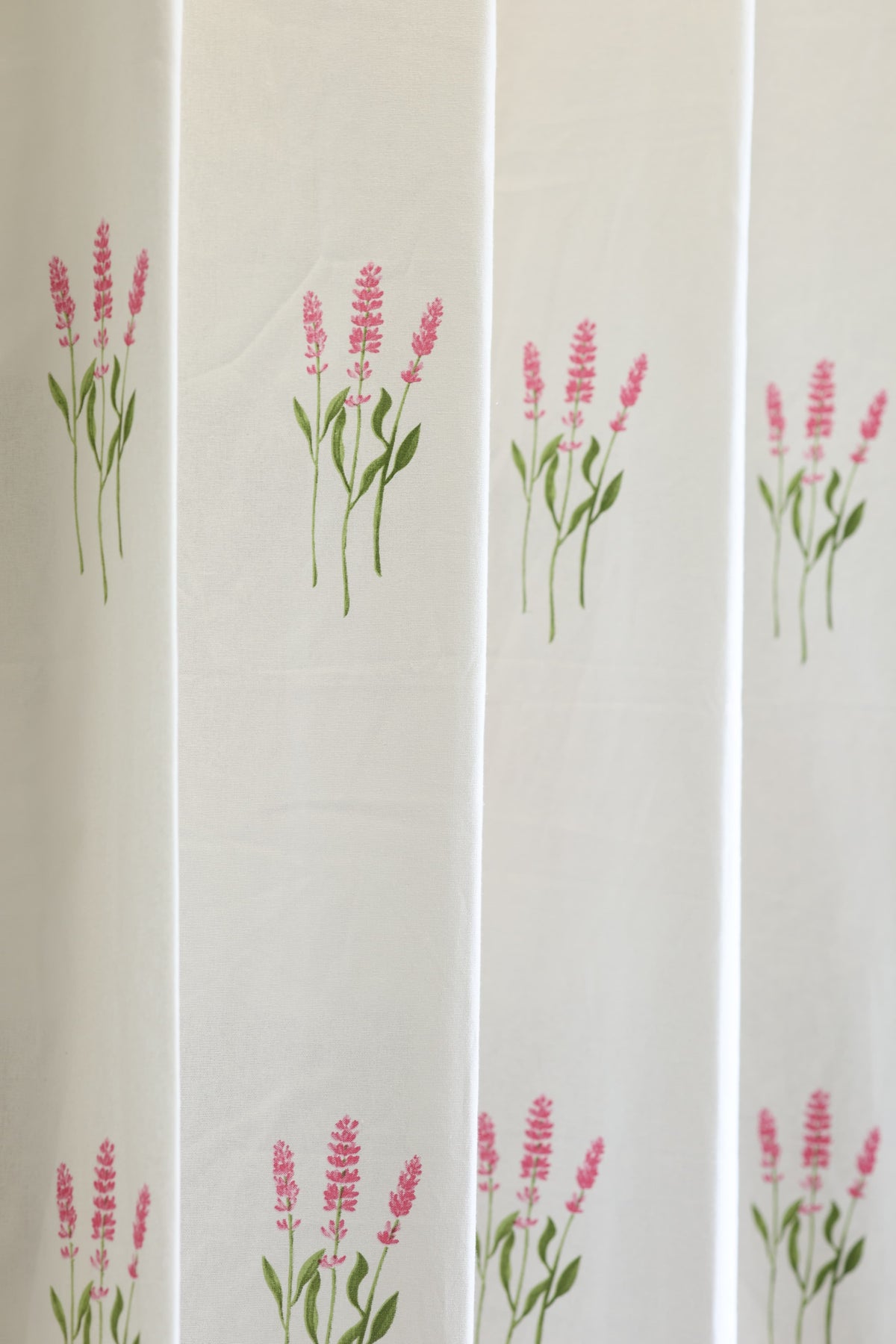 Curtains - Opaque floral curtains white base meadow