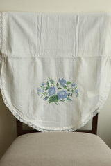 Floral Cross Stitch Embroidered Sofa Back / chair back Cover Set 3+1+1
