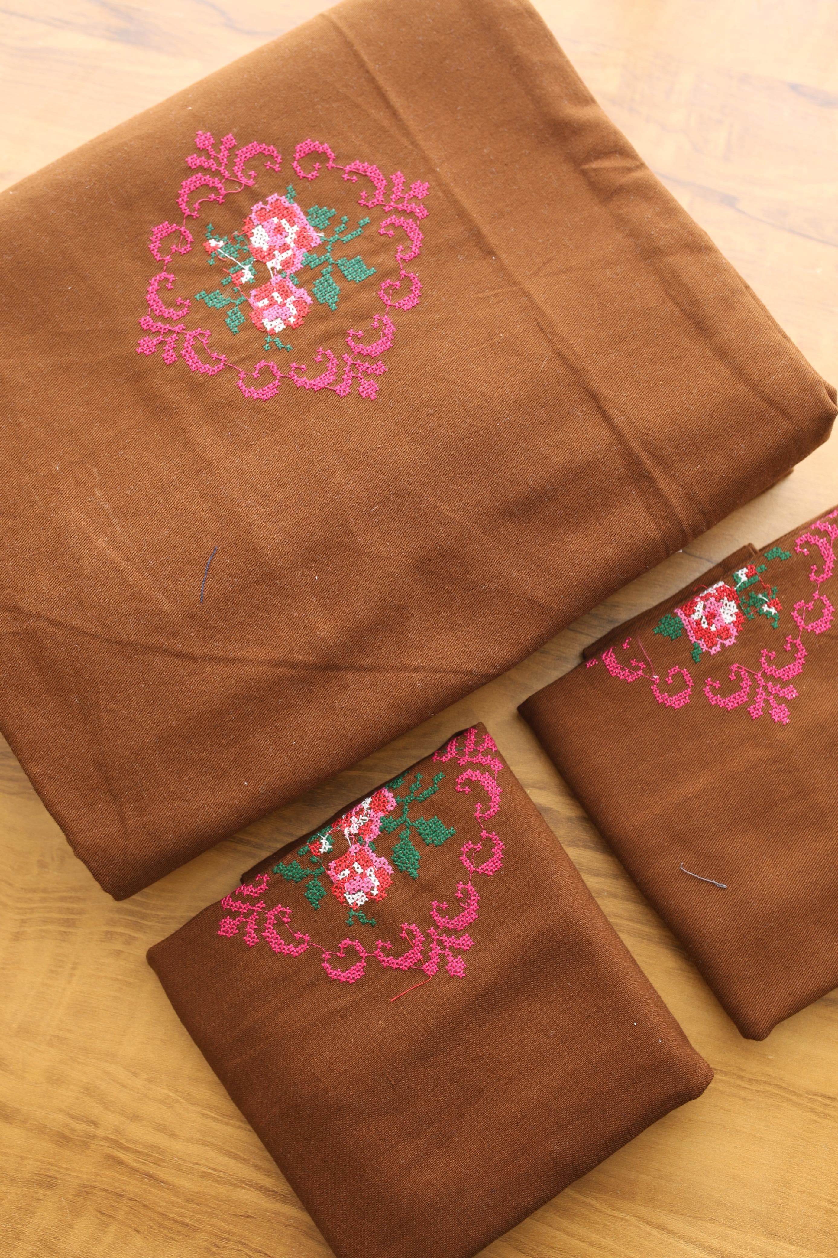 Bedsheets - King cross stitch embroidered bedsheets