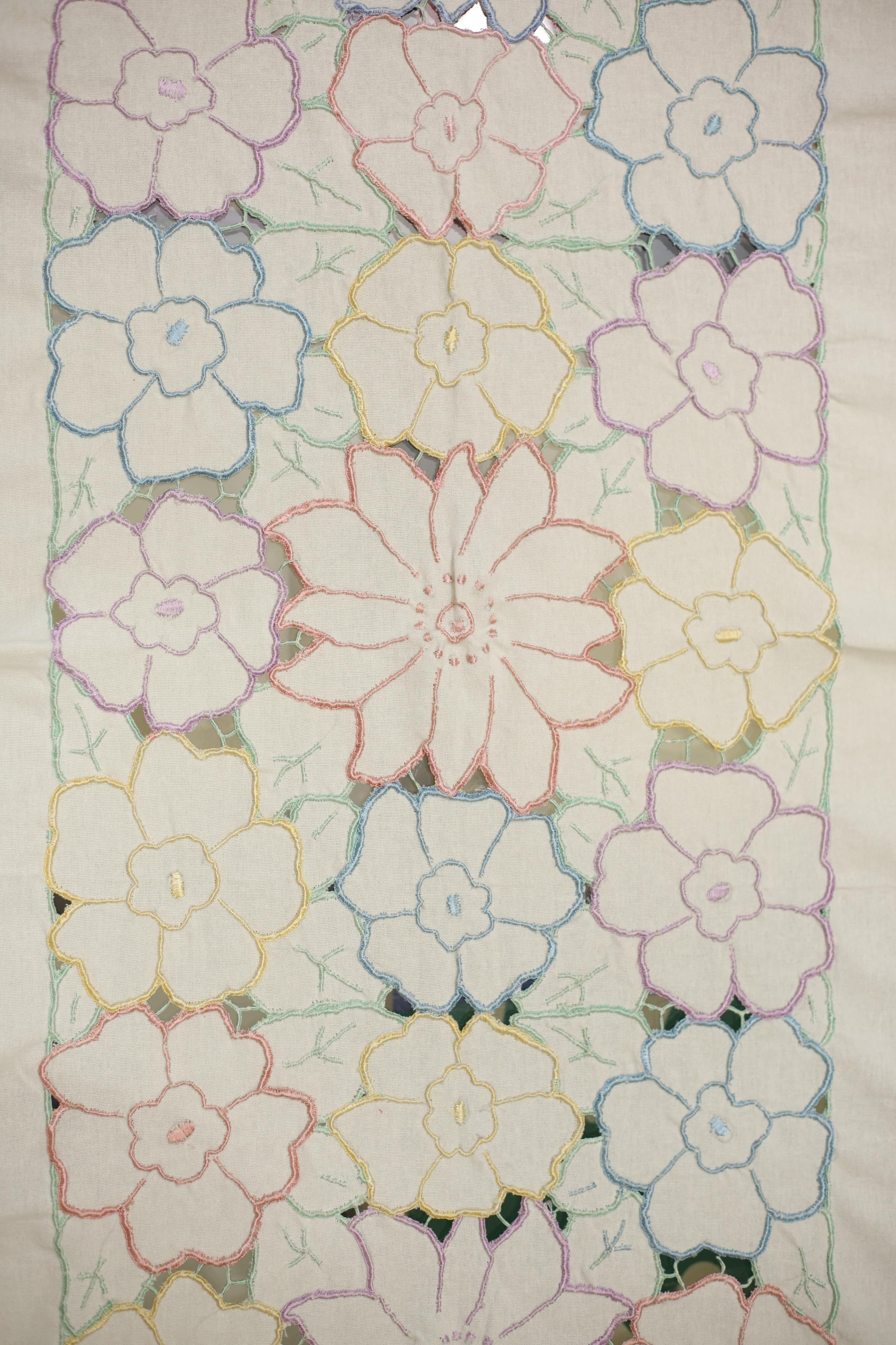 Table cloths-6 seater cut work