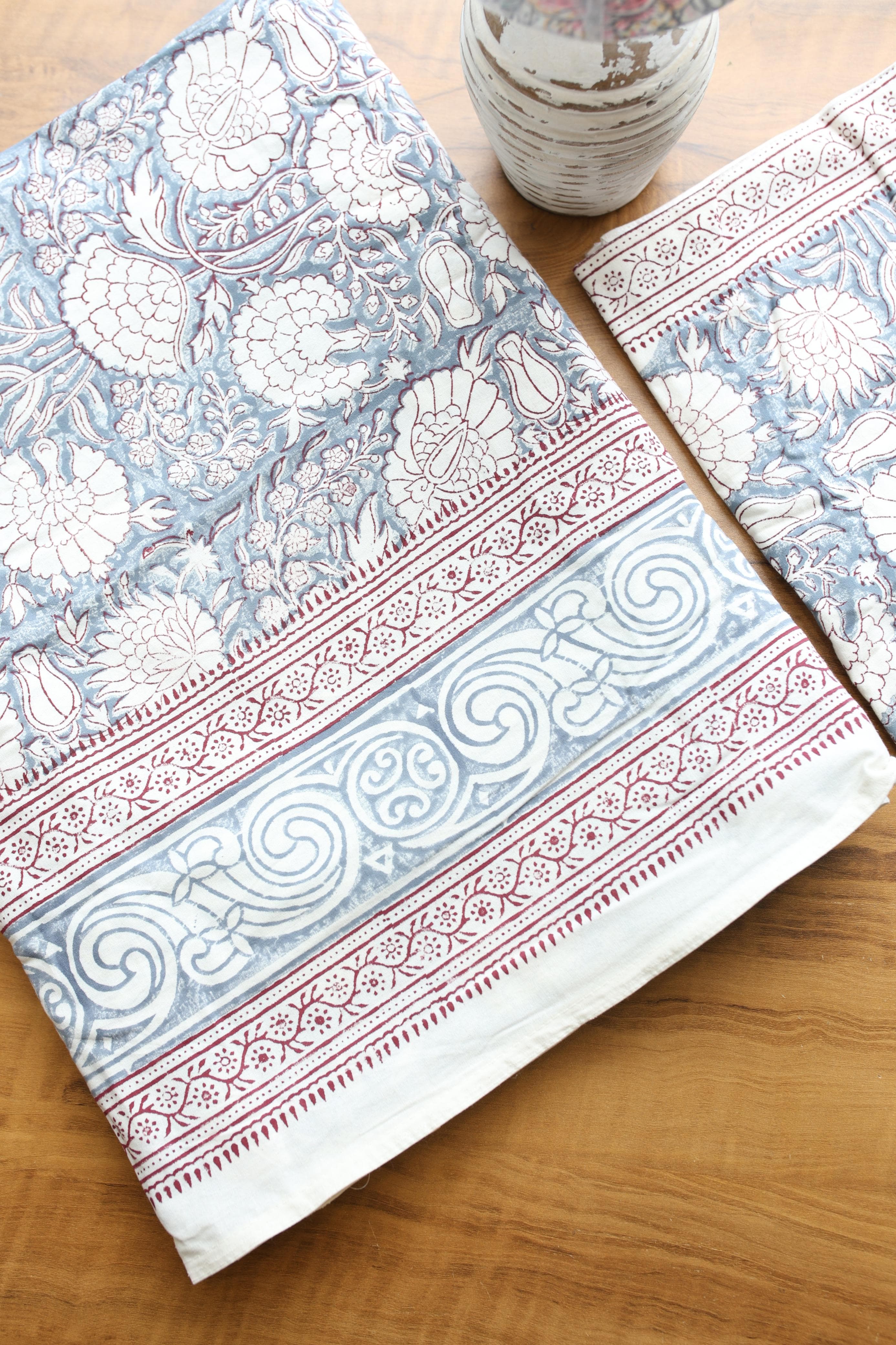 Bedsheets - Super king Mugal premium handblock cotton bedsheets